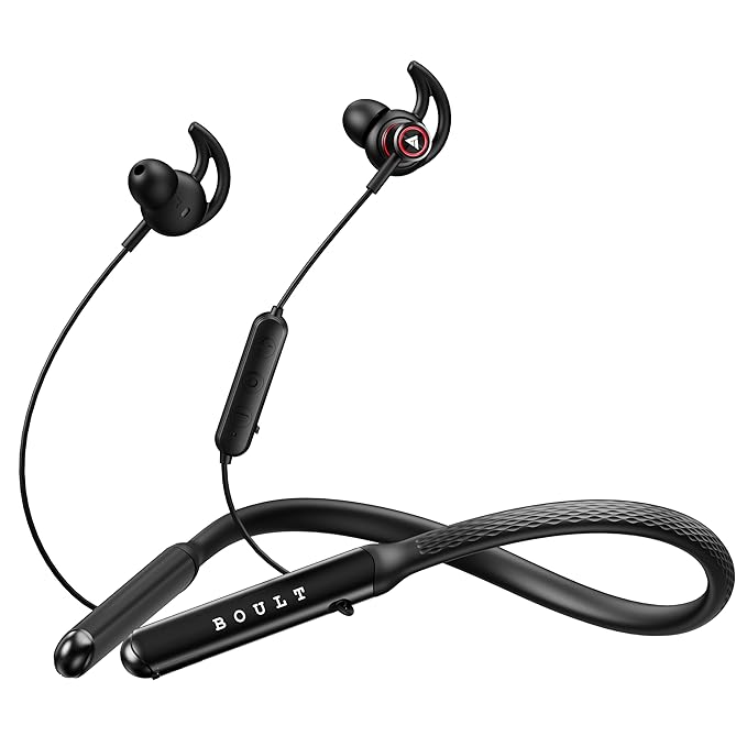 Boult Audio Curve Max Bluetooth Earphones with 100H Playtime, Clear Calling ENC Mic, Dual Device Connectivity, Lowest Latency Gaming, 13mm Bass Driver, Made in India Neckband Wireless Earphone (Black) at Rs. 899