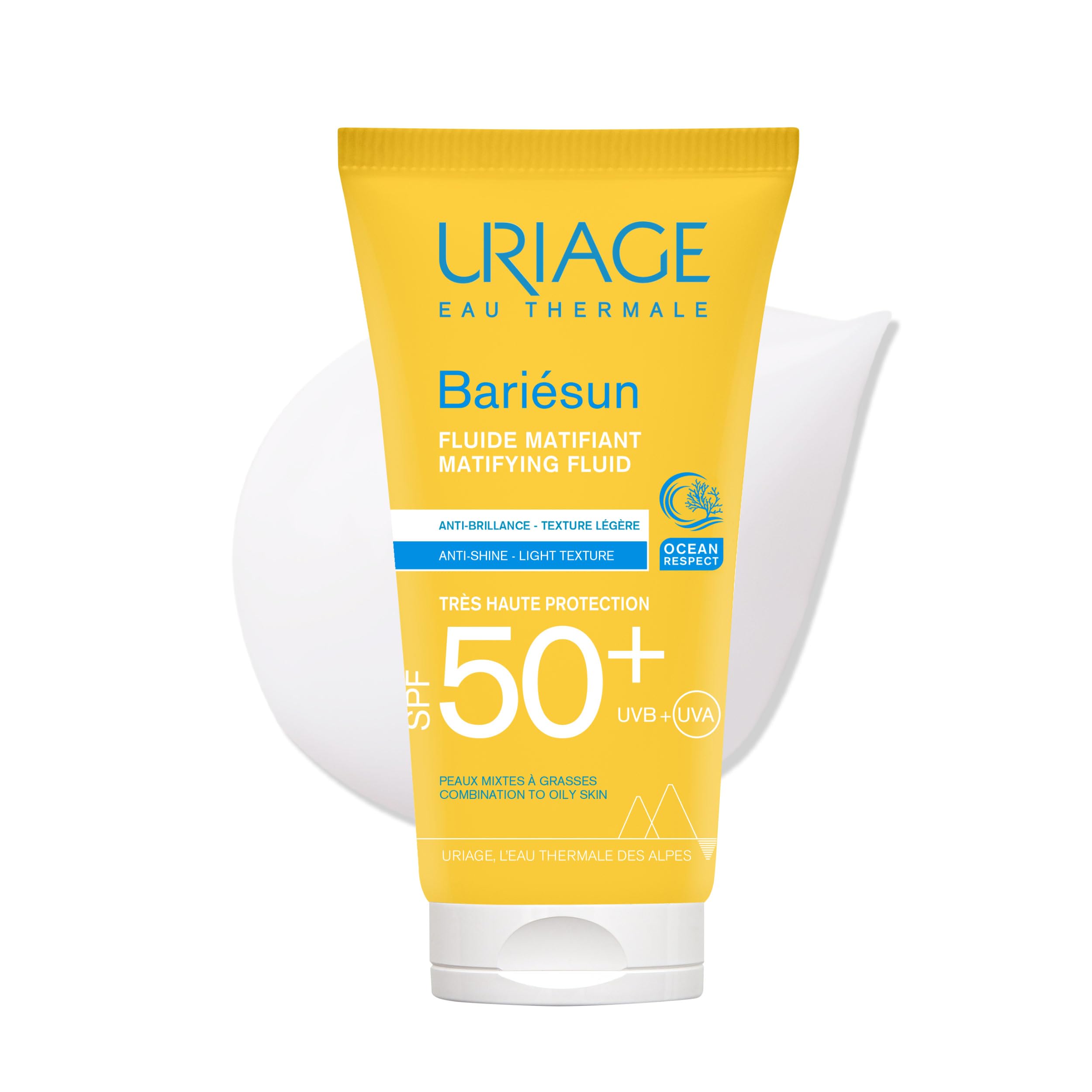 Uriage Bariésun Eau Thermale Matifying Fluid SPF50+ 50ml, Hydrating Matifying Skin Protection, Combination to Oily Skin