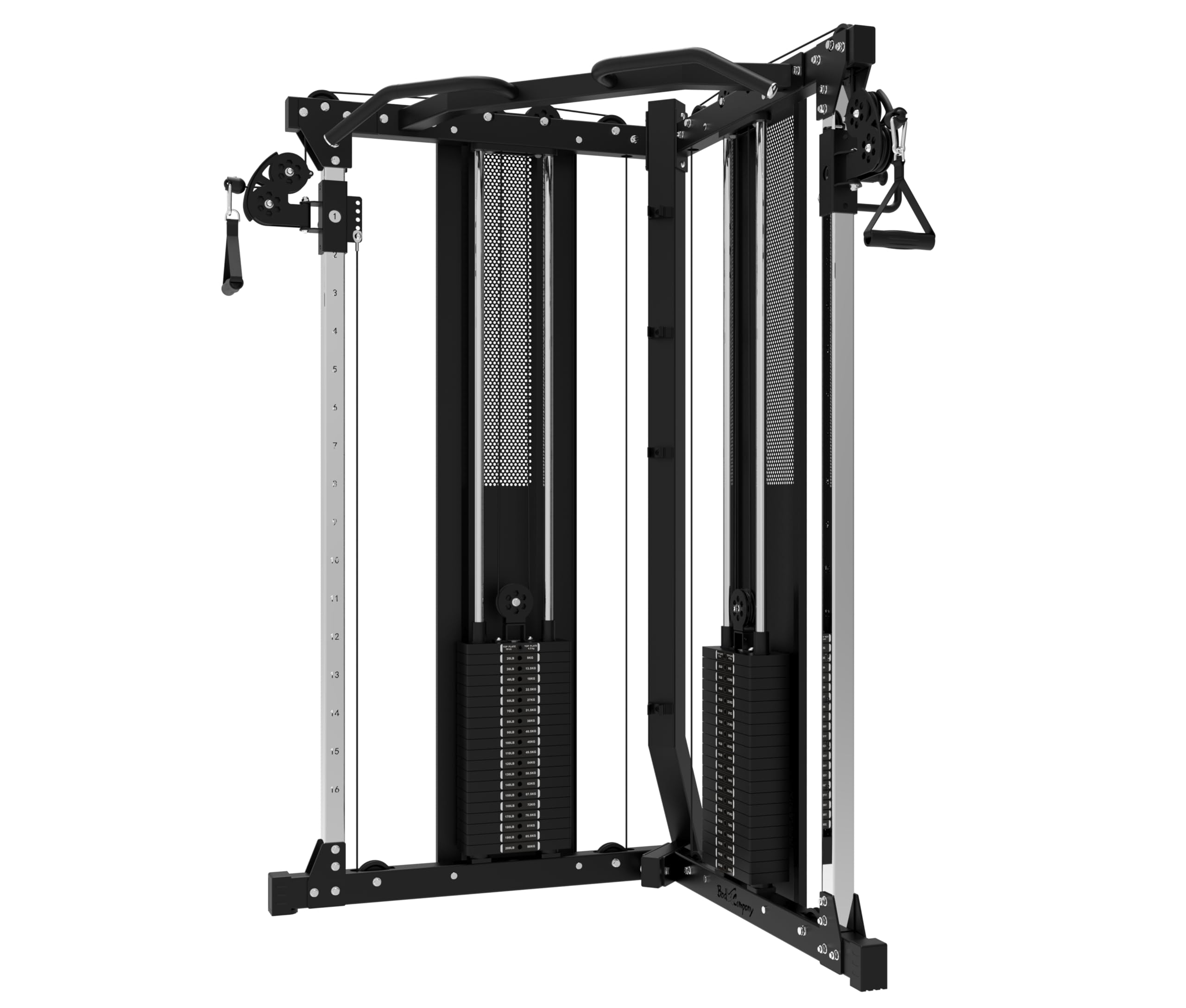 V-Station Cross Over Kabelzug mit 180 kg Steckgewichten und Klimmzugstange I I Seilzug Fitnessgerät inkl. Zubehör
