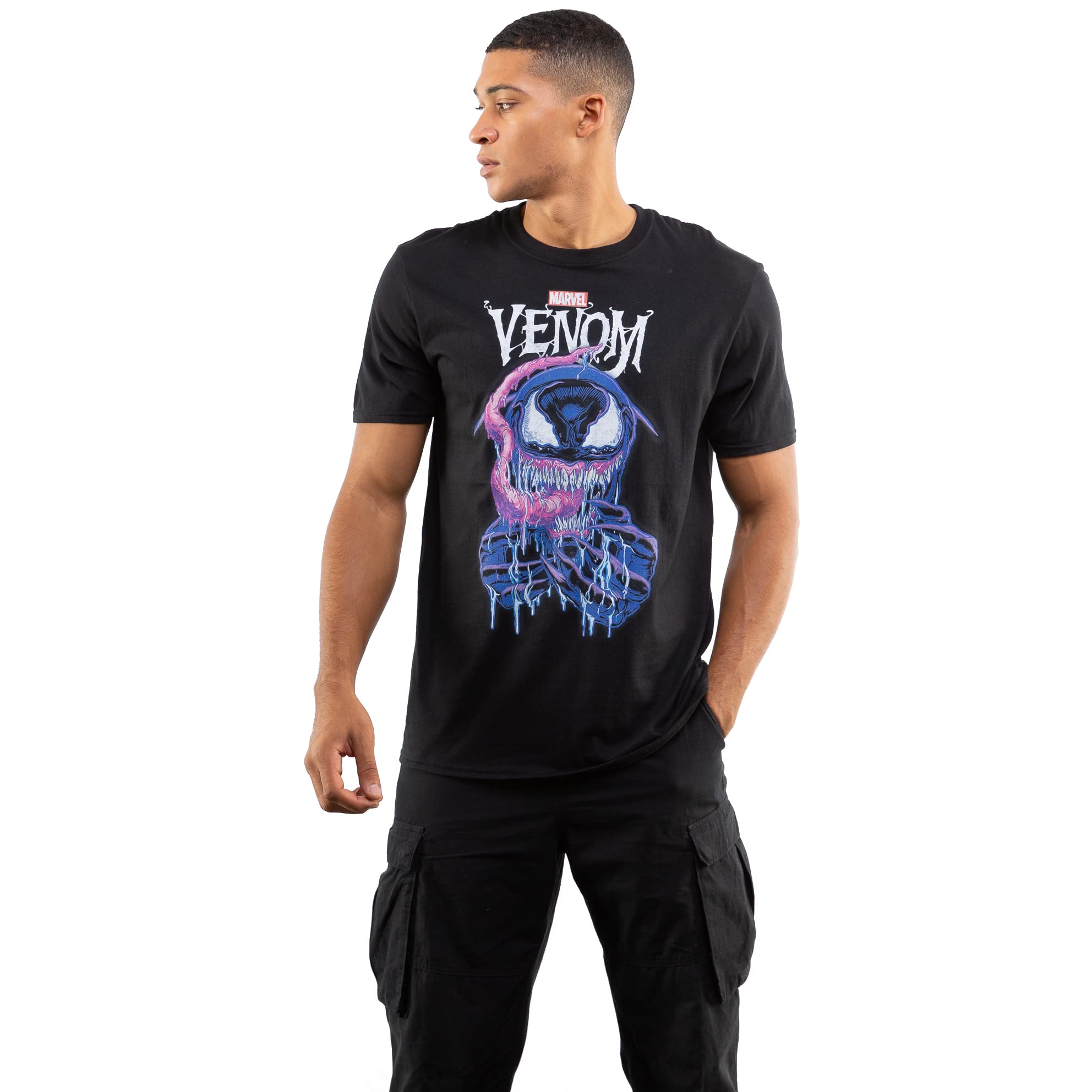 Marvel Men's Black Venom Grin T Shirt, M Uk