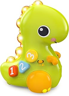 Bright Starts Go, Go, Dino Crawl & Count Activity Toy for Infants - Rolls, Lights Up, Plays Music and More, Ages 6 Months+