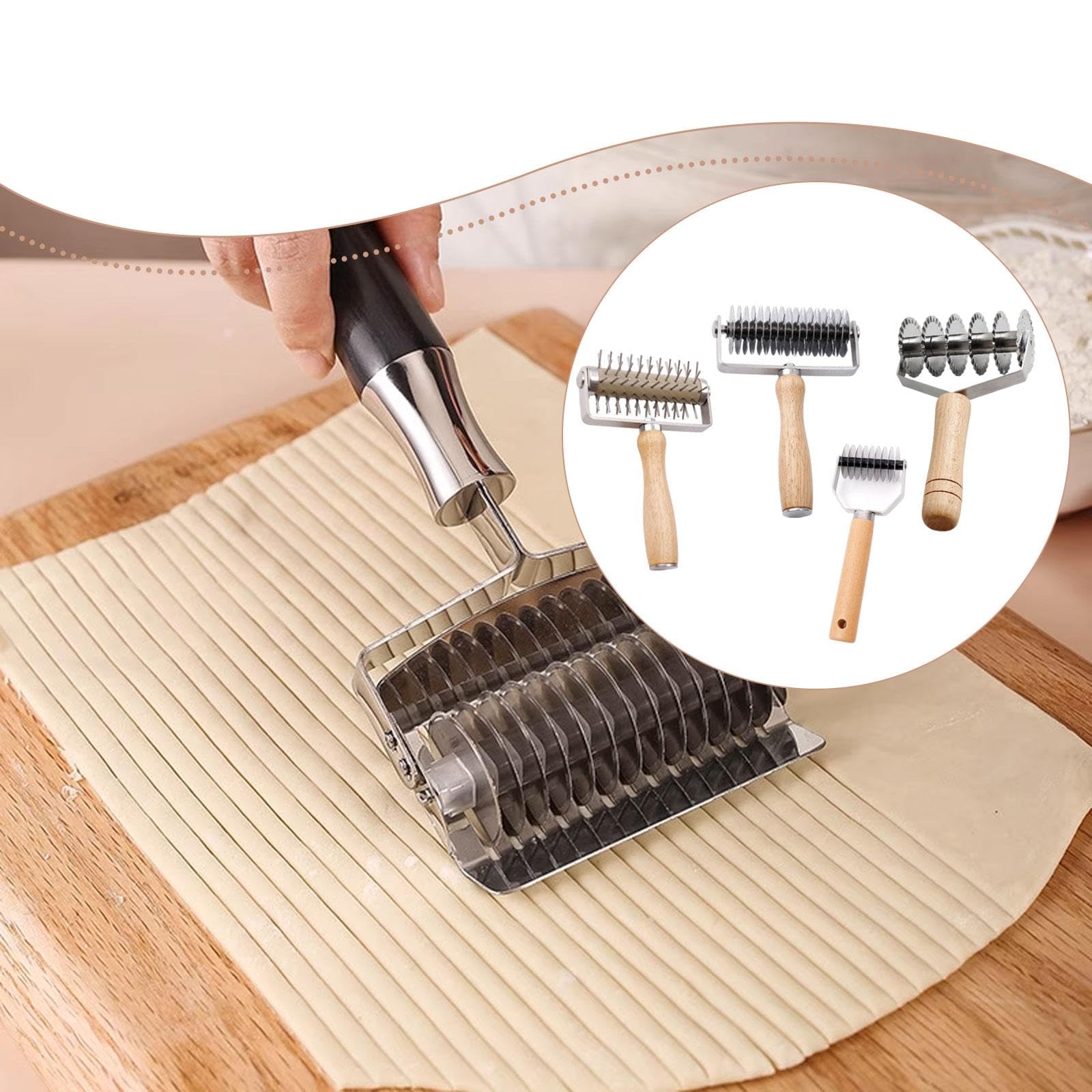 4 Piezas de Rodillos de Rejilla para Cortar Fideos, Herramientas de Corte, Dispositivos de Corte, de Pasteles, Perforador para Restaurante