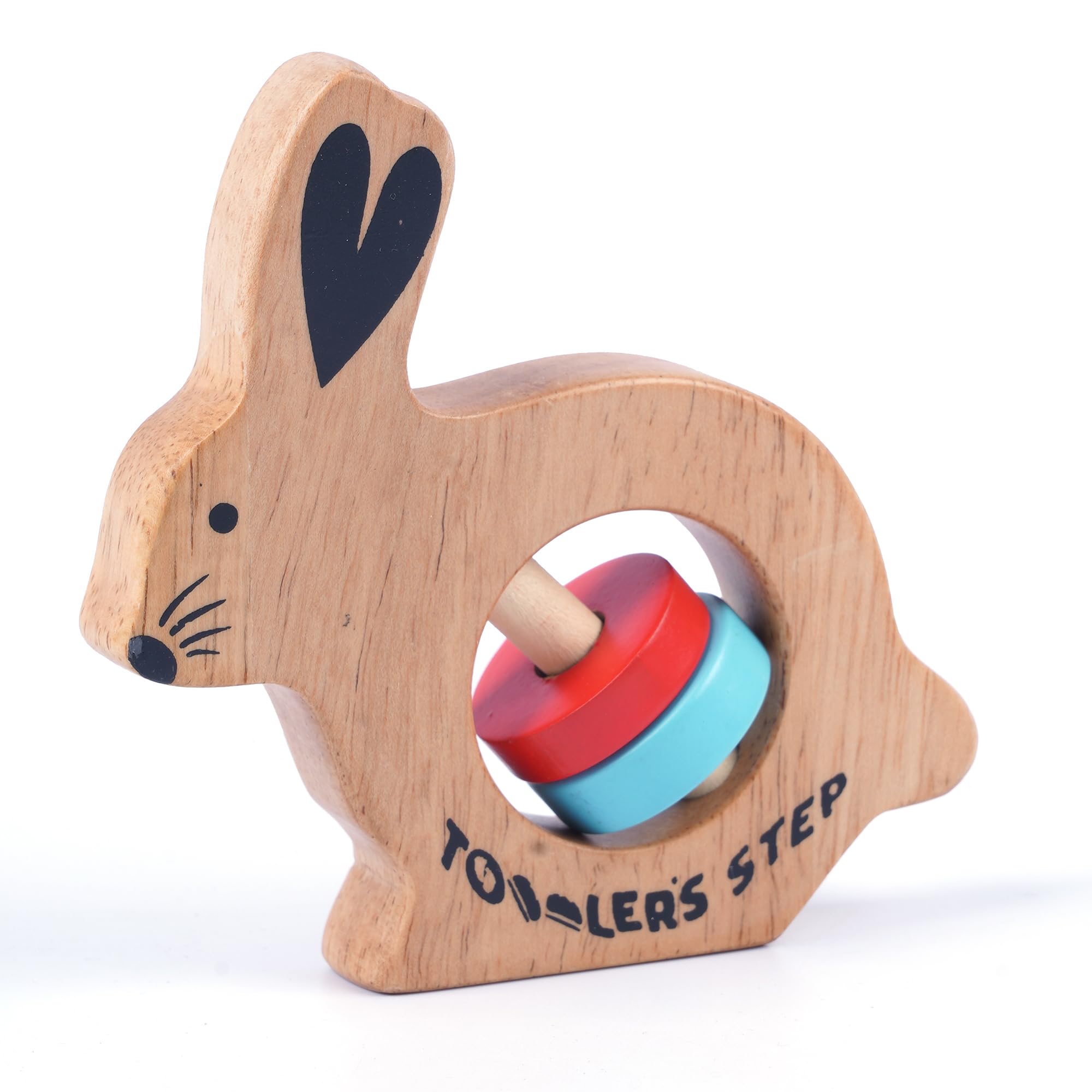 TODDLERS STEP Wooden Rattles for Baby 0-6 Months | Anti-Bacterial, Rubber Wood Baby Toy | Safe and Smooth Rattles for Newborn Baby Gift | Ideal for Baby Boy and Girl | 6-12 Months Baby Toys - Rabbit (B0DHL5DJDN) Amazon Price History, Amazon Price Tracker