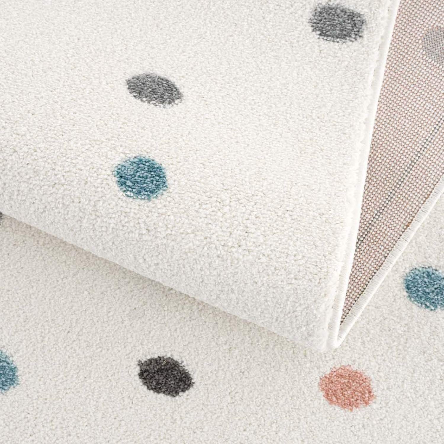 carpet city Dywan do pokoju dziecięcego 160 x 230 cm – dywan dziecięcy, kremowy, kolorowy, w kropki, konfetti, dywan do zabawy dla dzieci, dekoracja pokoju dziecięcego