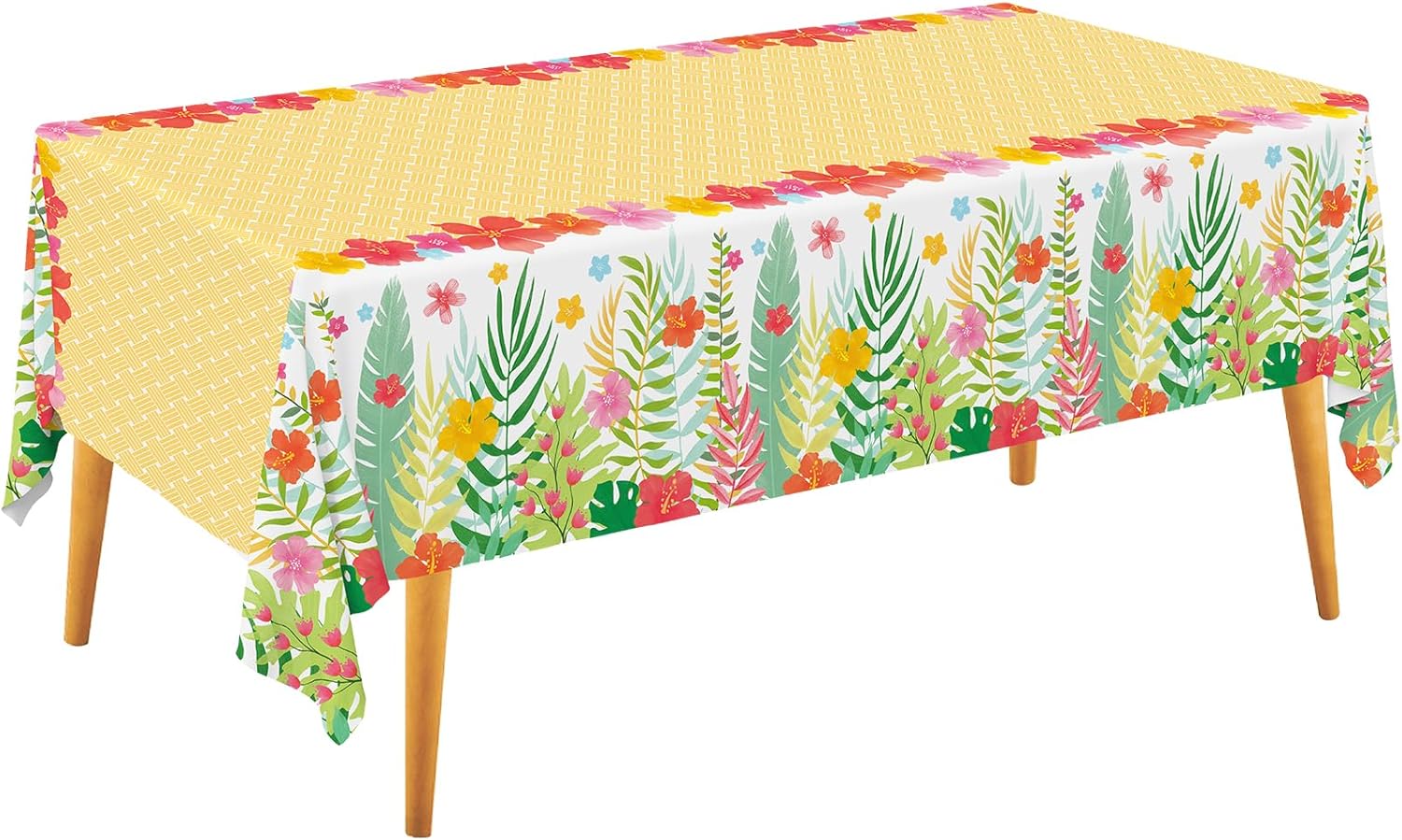Gatherfun Hawaiian Luau Party Supplies Set - Includes 2 Aloha-Themed Disposable Plastic Tablecloths,Tropical Party Decorations for BBQs, Tropical Parties, 54 x 108 Inch