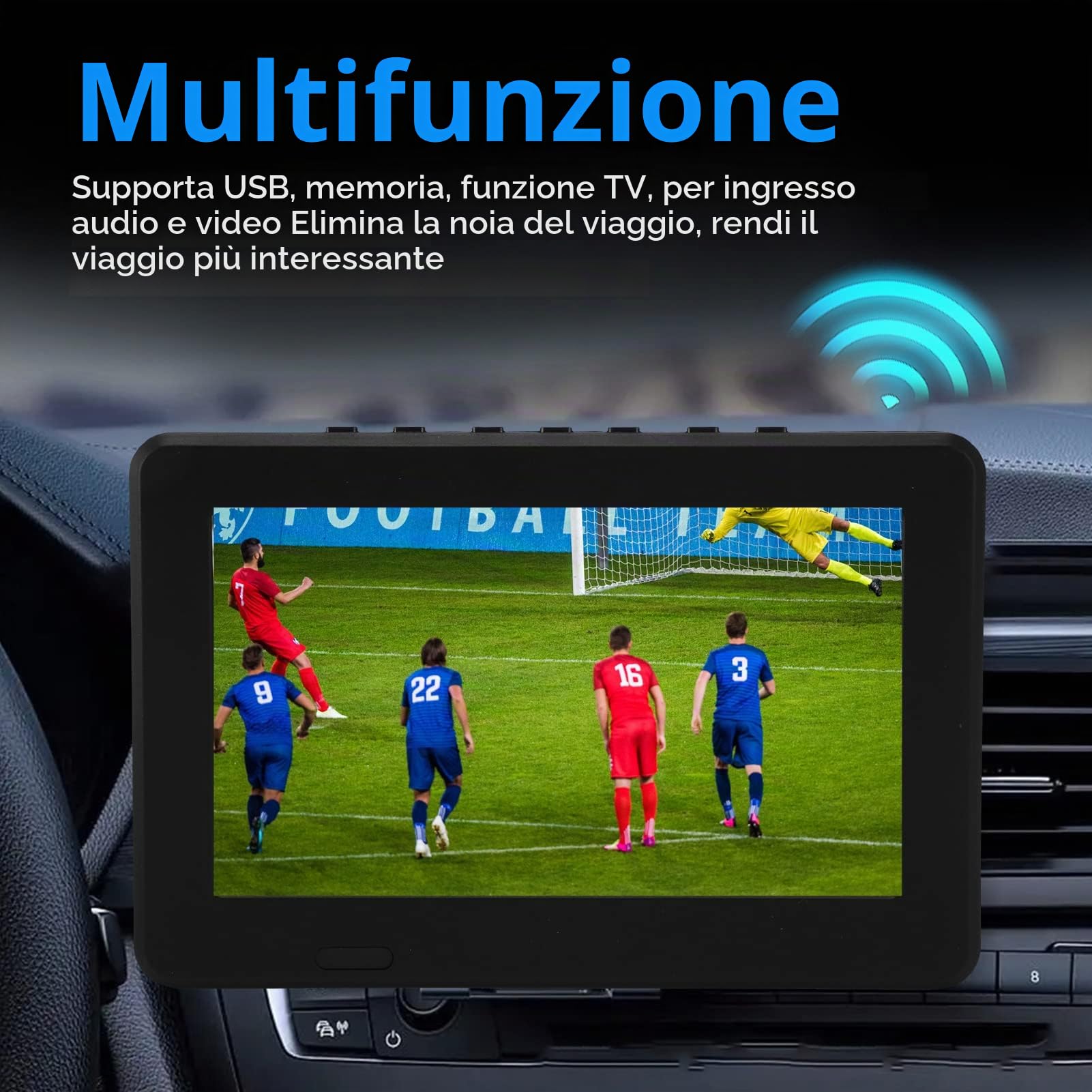 TV a Batteria Ricaricabile da 7 Pollici, Lettore Video Televisivo con Batteria Integrata da 1500 MAh TV LED Portatile Supporta Telecomando, MKV, MOV, AVI, WMV, MP4, FLV, Video