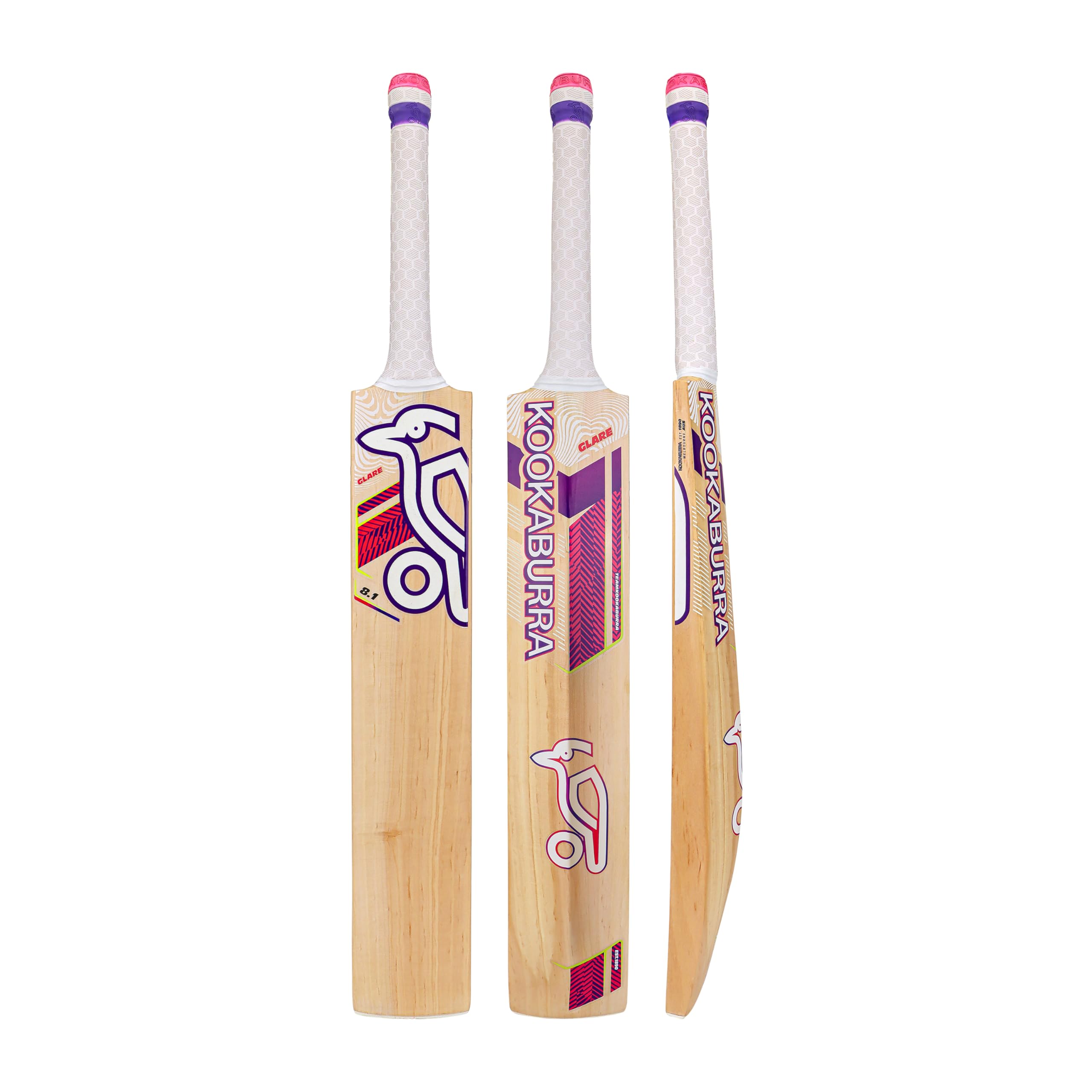 Kookaburra Glare 8.1 Junior Cricket Bat - size 4, Pink