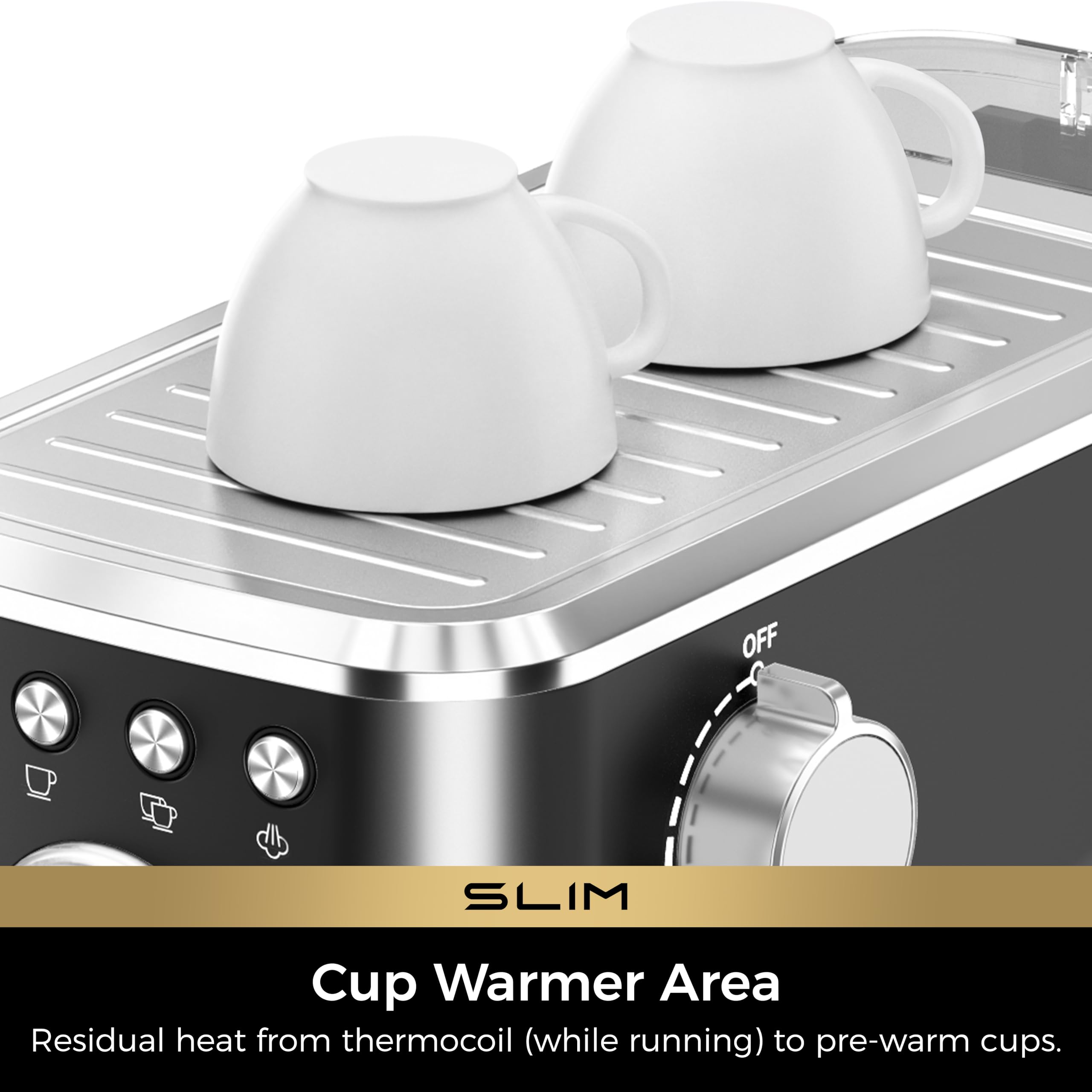CHULUX - Máquina de café expreso delgada con espumador de leche, 20 barras, máquina de café espresso semiautomática profesional para cafetera de café espresso casera de capuchino y latte, color negro