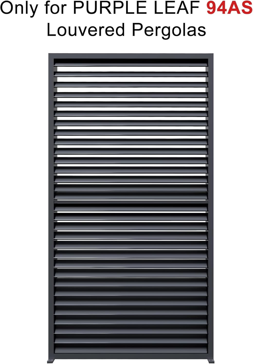 PURPLE LEAF Louvered Pergola Accessory 94AS Aluminum Louver Grille for Optimal Privacy, Sunlight Control Four Panels a Complete 13' Side Fixed Shutter Wall, Pergola Not Included
