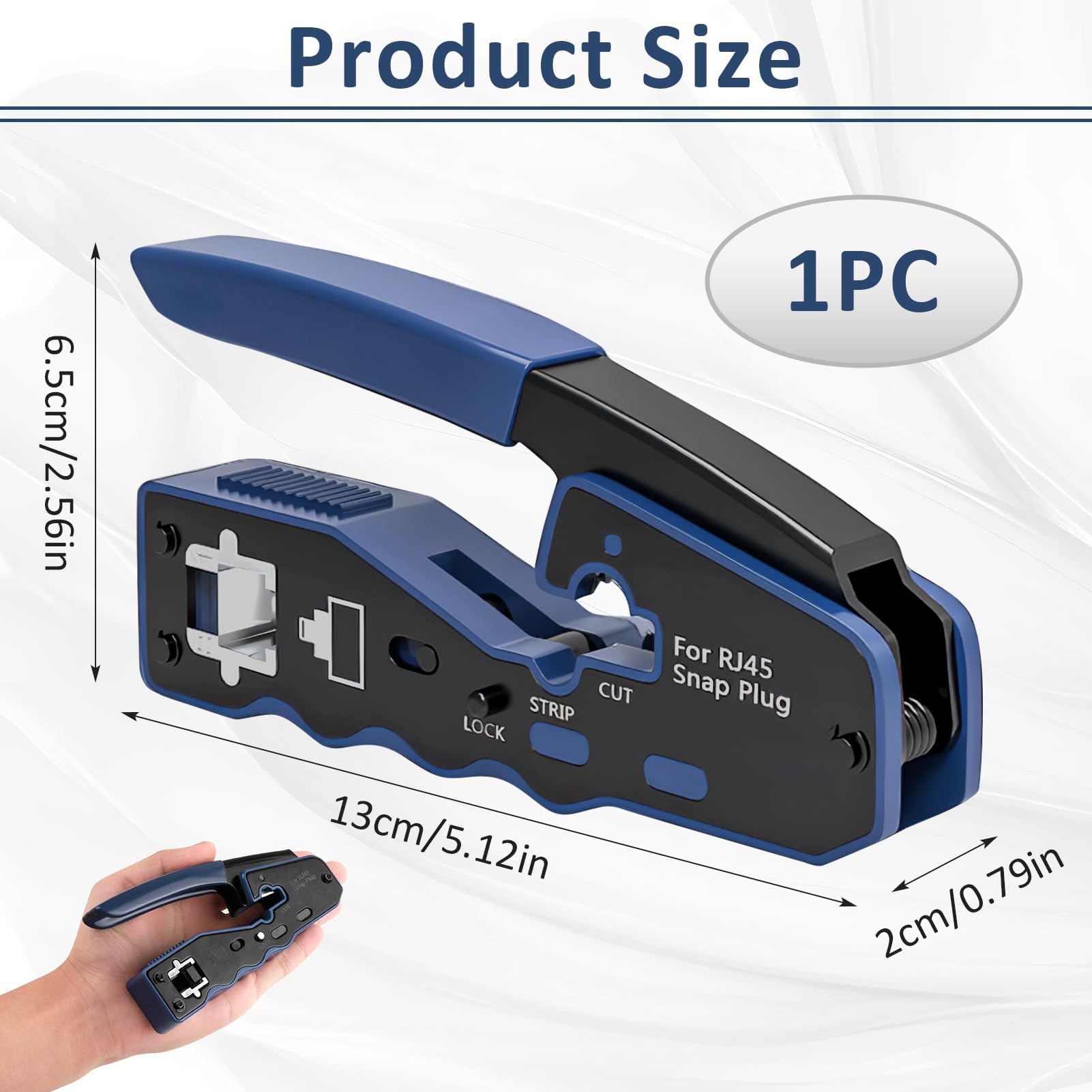 Pinza Crimpatrice RJ45 Passante Con Tester Di Rete E 50 Connettori Cat6 - Kit Completo Per Cavi Ethernet Cat5/5e/6