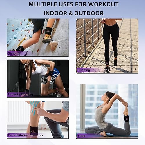 Miniatura 6 de Pesas para tobillo y muñeca para mujeres y hombres, pulseras con peso y pesas para pies, cómodo juego de pesas fijas (234610 libras par), tela suave