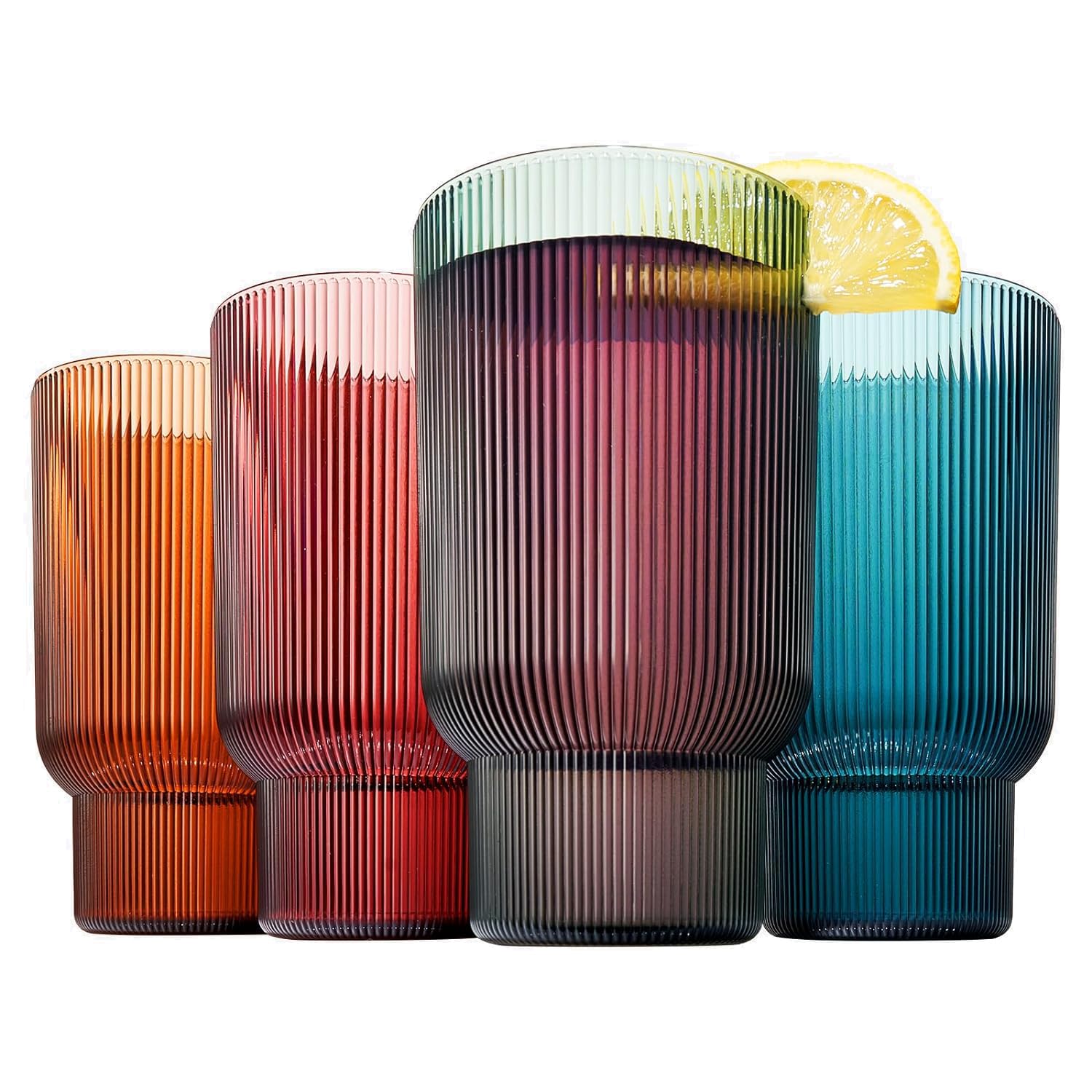 Amazon.com: Khen Shatterproof Acrylic Tall Drinking Glasses Set