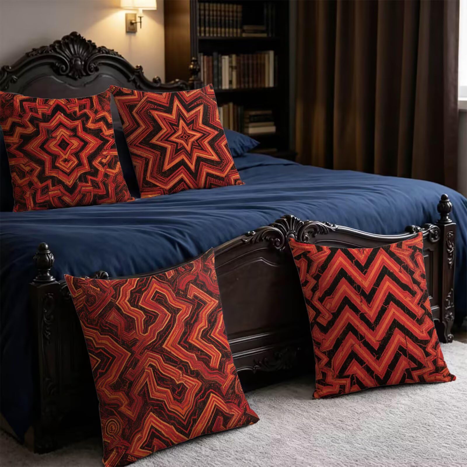 4 Pack Kopfkissenbezug Red and Black Outdoor 60x60cm Kissenbezug THDZ-2422