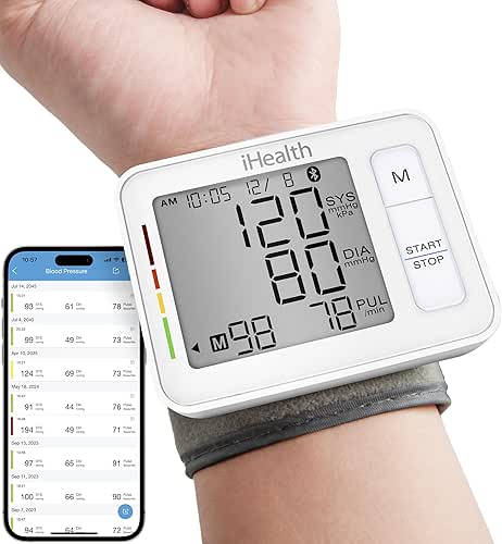 iHealth Push Wrist Blood Pressure Monitor, Digital Bluetooth Blood Pressure