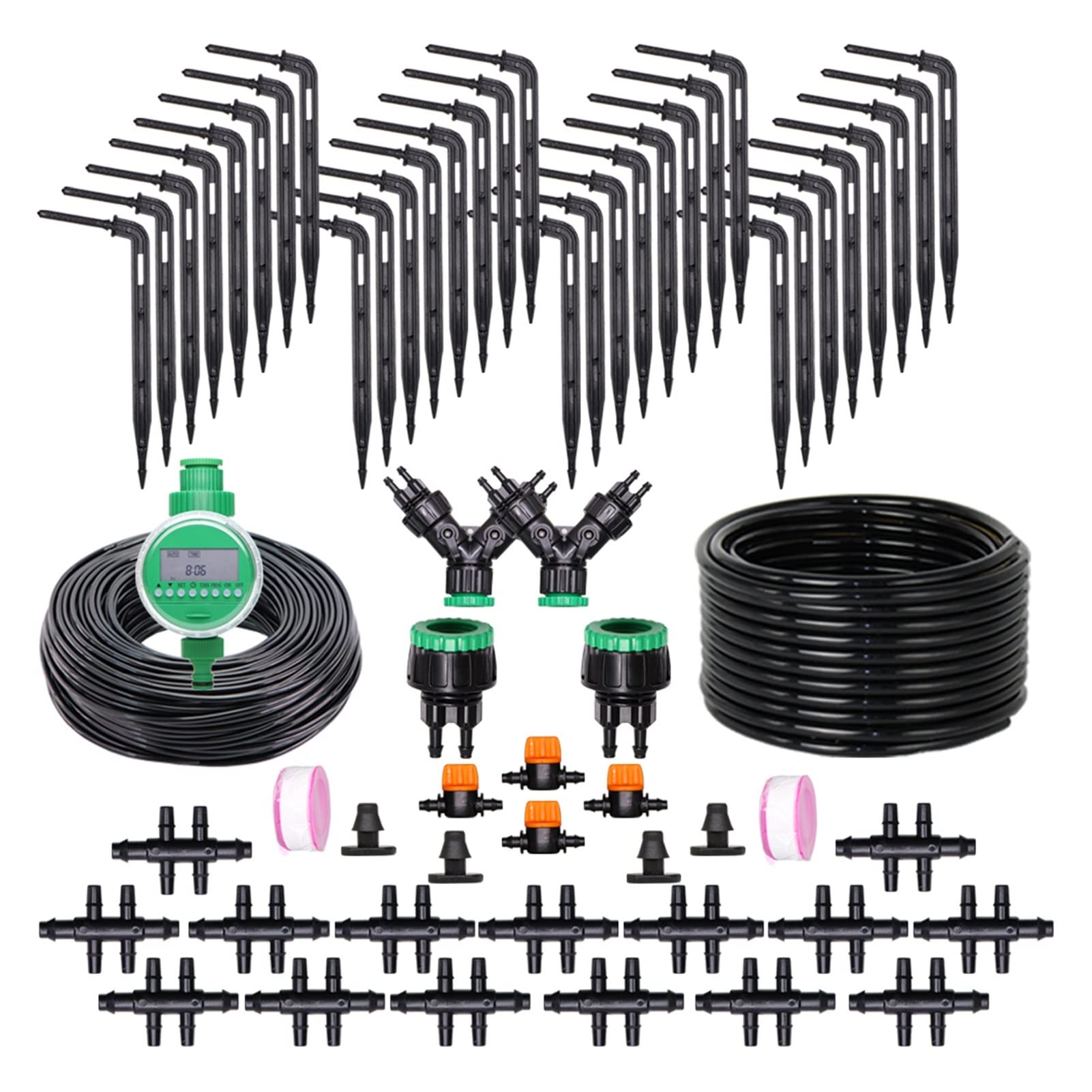 Zestaw do nawadniania kropelkowego nawadniania szklarni 4-drożny automatyczny system nawadniania kropelkowego 4/7 do 3/5 mm wąż ogrodowy zestaw do podlewania roślin rolniczych (kolor: FxX1 zestaw)