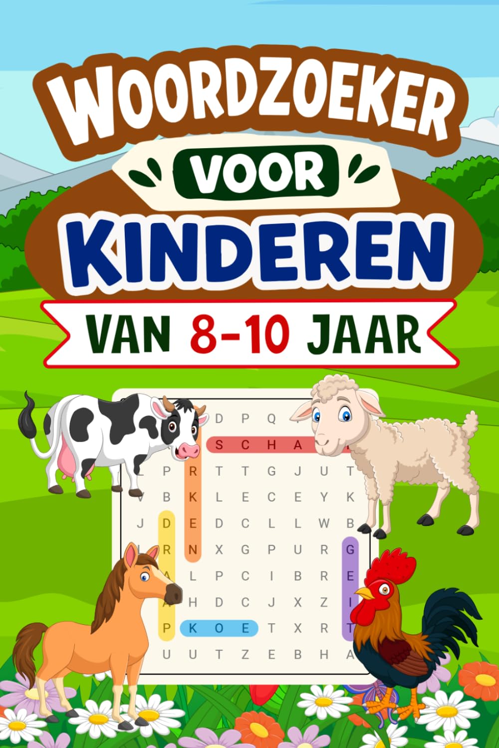 Woordzoeker Voor Kinderen Van 8-10 Jaar: Vergroot woordenschat met vrolijke dierenpuzzels van de boerderij