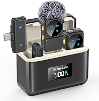 Vista 11 de Micrófono de solapa inalámbrico USB C Mini para iPhone 15 16, dispositivos iOS y Android, micrófono de solapa con reducción de ruido para grabación