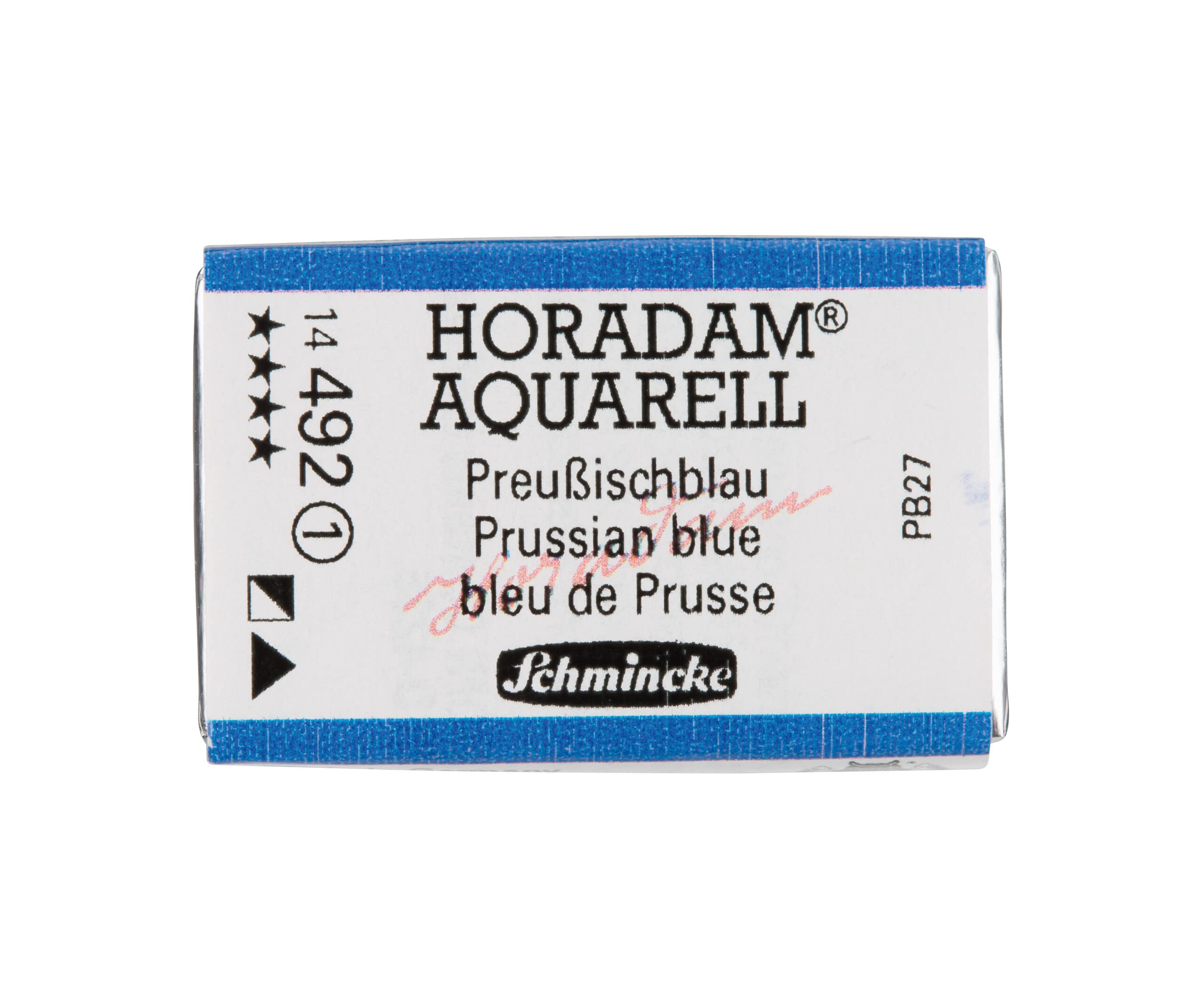 Schmincke - HORADAM® AQUARELL - Finest Artists' Watercolour Paints, 492 Prussian Blue, 14 492 043, 1/1 pan
