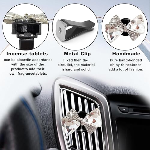 Miniatura 3 de 1 pieza de dijes de clip de ventilación de automóvil, clips de ventilación de ambientadores de automóvil, accesorios de automóvil con diamantes de