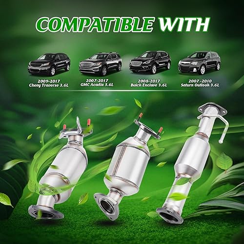 Miniatura 6 de Kit de convertidor catalítico frontal de alto flujo de ajuste directo para Chevy Traverse 2009 2010 2011 2012 2013 2014 2015 2016 2017 GMC Acadia