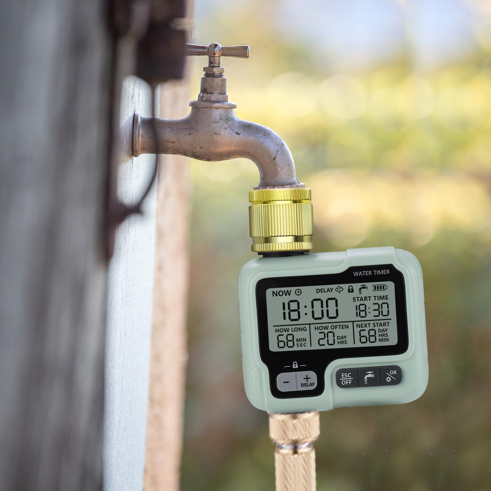 Johgee Water Timer with Brass Inlet, Watering Computer, Control Irrigation System for Garden Lawn Automatic Irrigation - Image 2