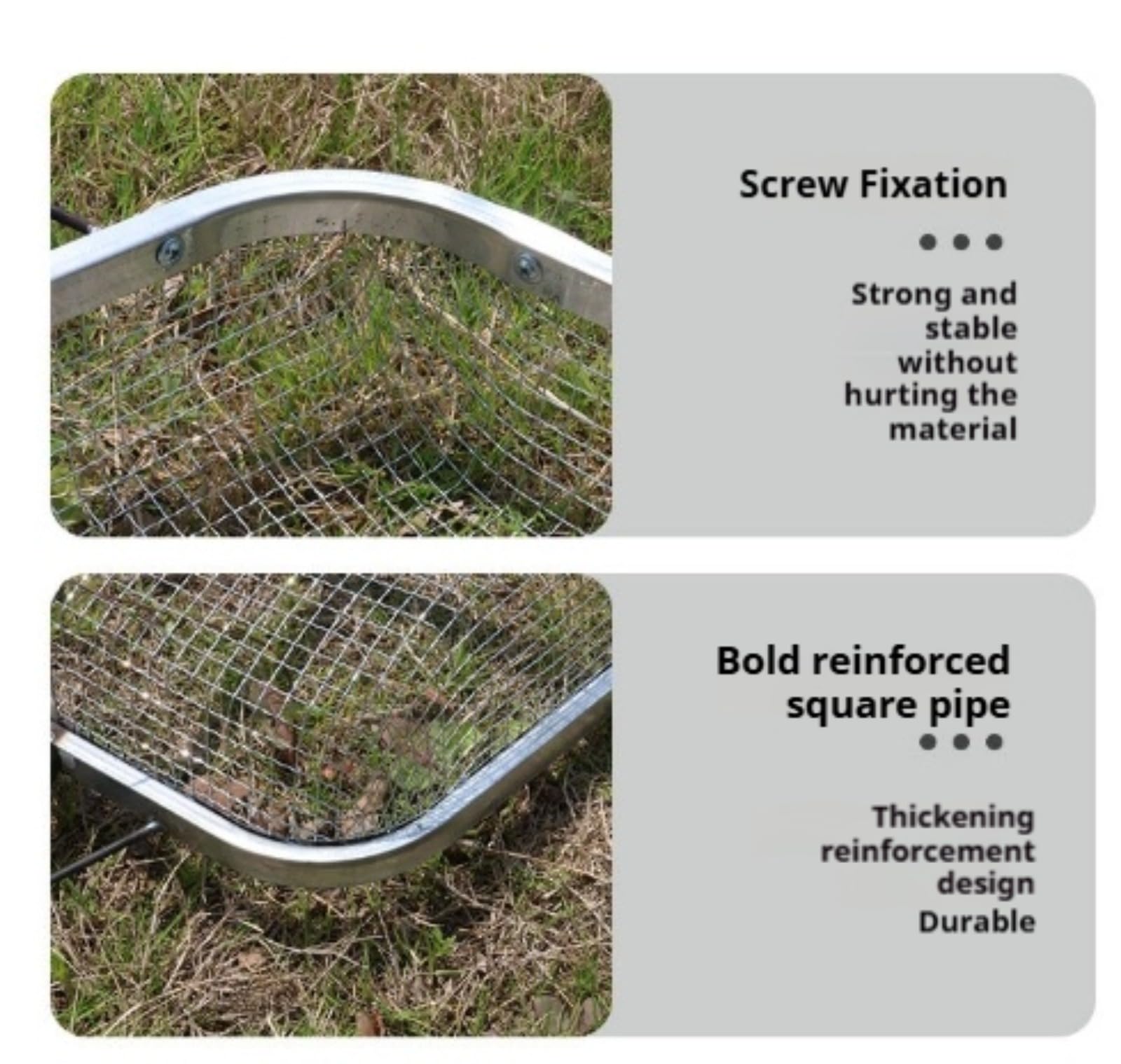 Sandsieb-Schaufel, Gartensandsieb, -Gartengerät, groß, 46 x 36 cm, leicht und ergonomisch, effizientes Sieb zum Sieben von Boden, Pflanzen, Jäten,gartensieb abtropfsieb feines sieb edelstahl sieb(ohne