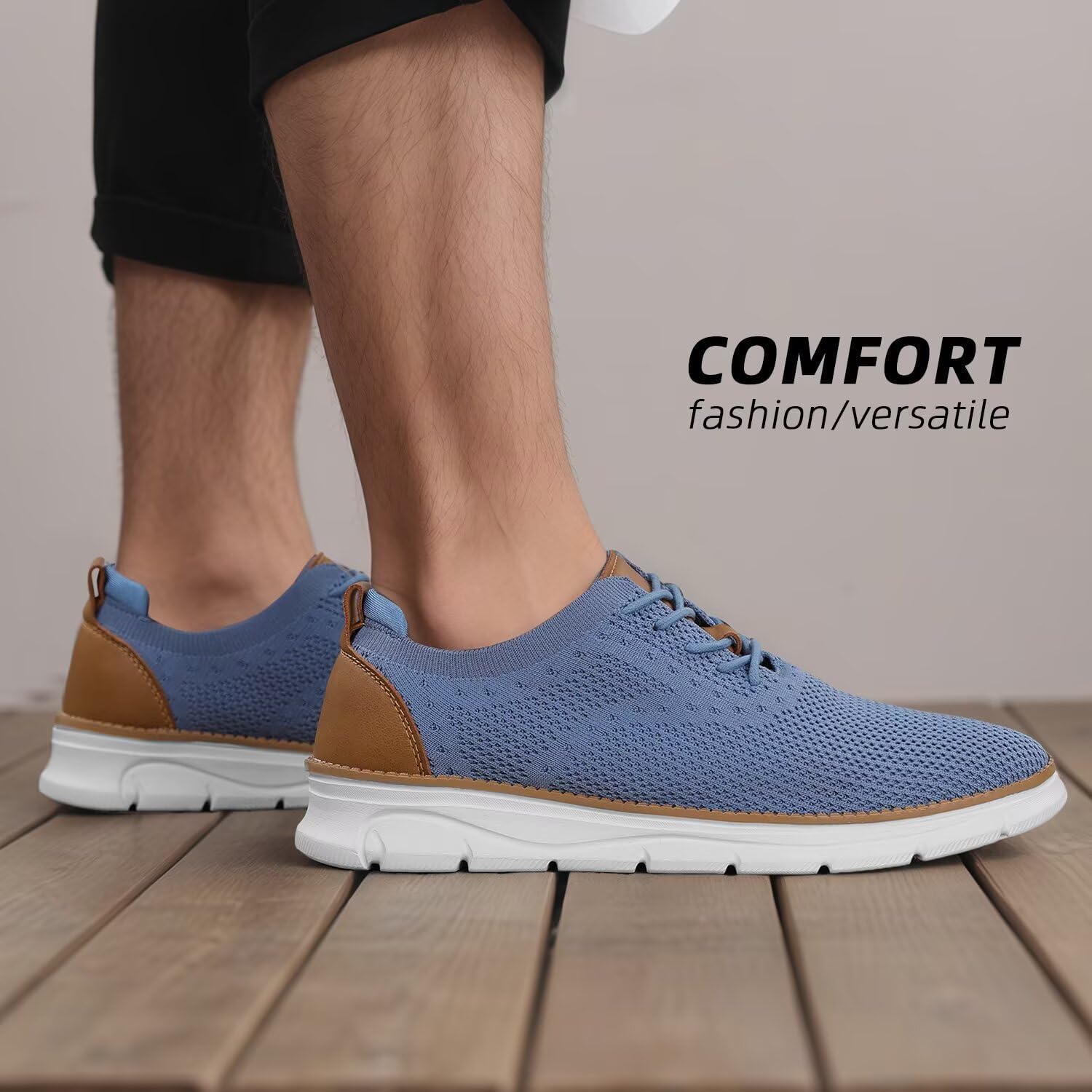 Men's Casual Dress Shoes Fashion Walking Sneakers Mesh Business Oxfords Work Lightweight Soft Sole - Image 7