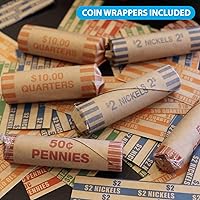 Vista 5 de Nadex Caja de almacenamiento de monedas enrolladas de gran capacidad para monedas de diez centavos Capacidad de 200 dólares, bandeja de monedas