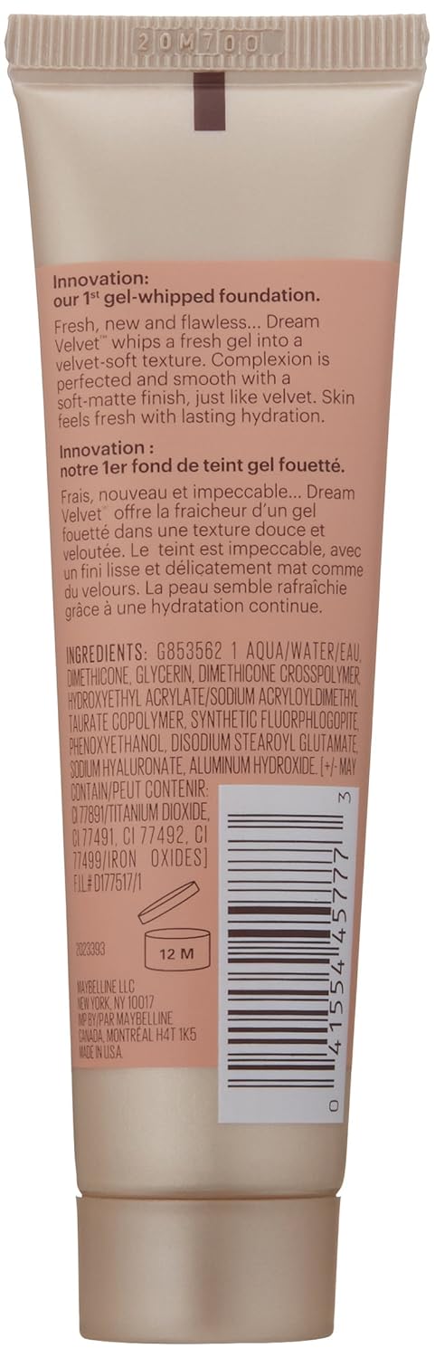 Maybelline New York Dream Velvet Soft-Matte Hydrating Foundation, Creamy Natural, 1 fl. oz.