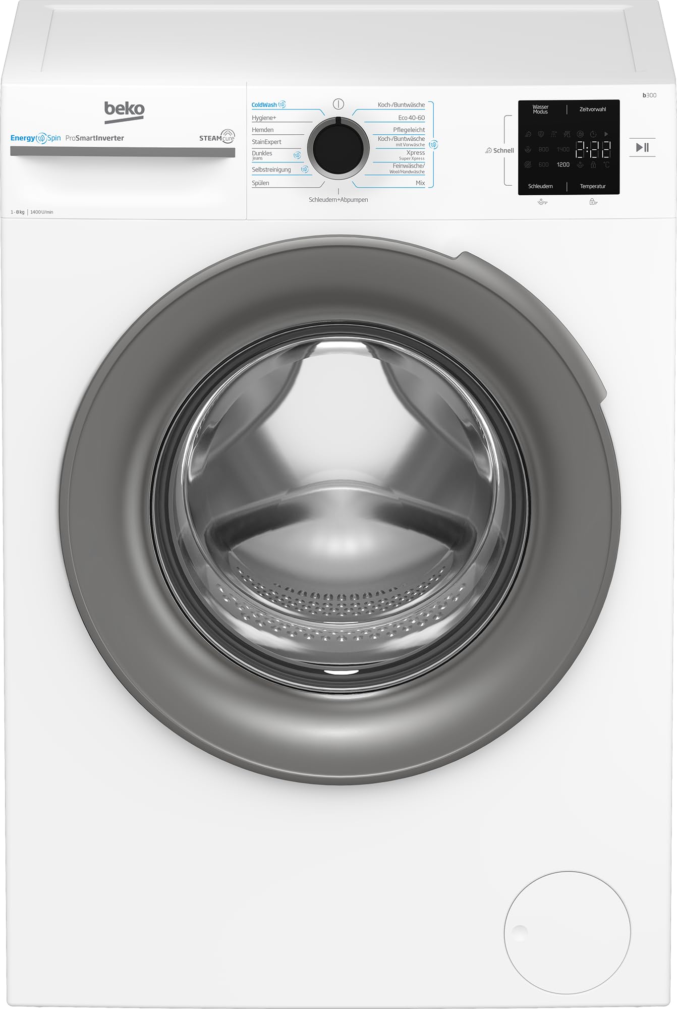 Beko BM3WFU4841W1 Waschmaschine Frontlader 8 kg 1400 U/min SteamCure Dampffunktion Weiß