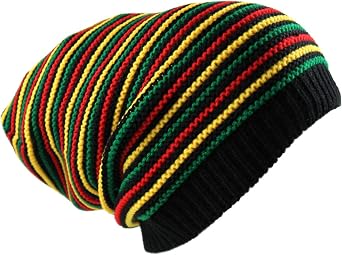 RW Classic Rasta Long Dreadlock Multi Beanie