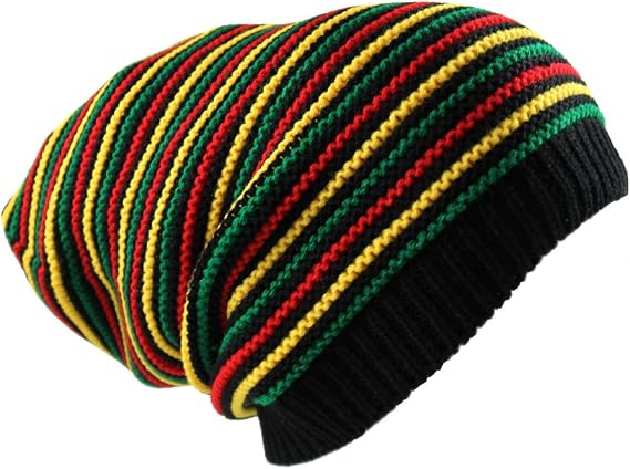 RW Classic Rasta Long Dreadlock Multi Beanie