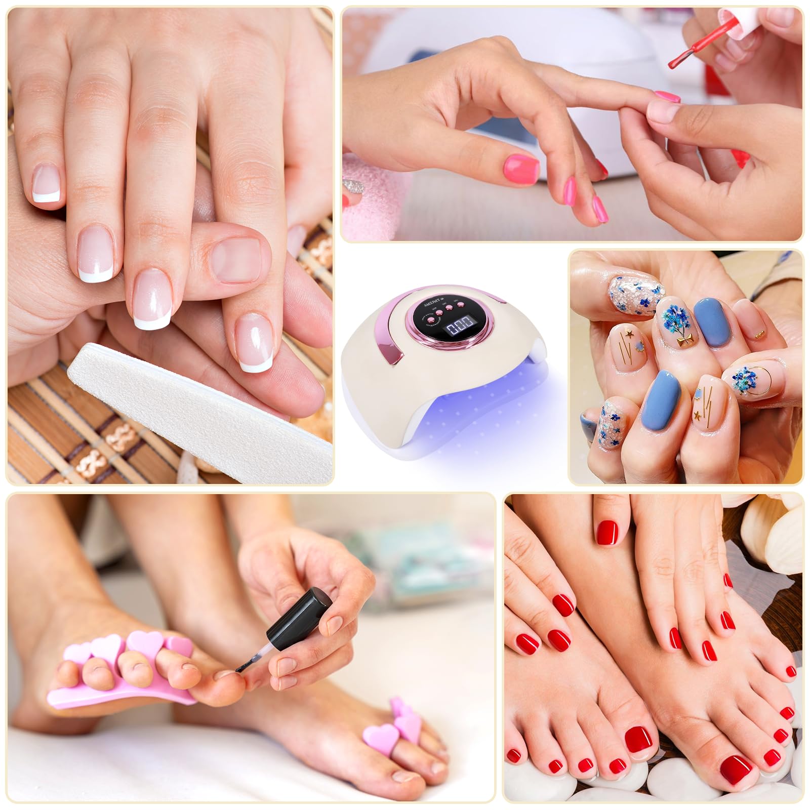Lampe led ongle 180 W avec capteur automatique,Lampe uv pour polymériser les ongles avec 4 commandes de temps