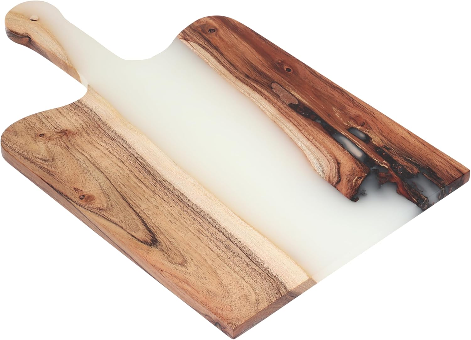 Acacia Wood & Epoxy cheese board | 16.5x10 inch | Use as serving platter tray for dishes, food, charcuterie, appetizers, Snacks | Cutting Board for fruits and vegetables | (Black)