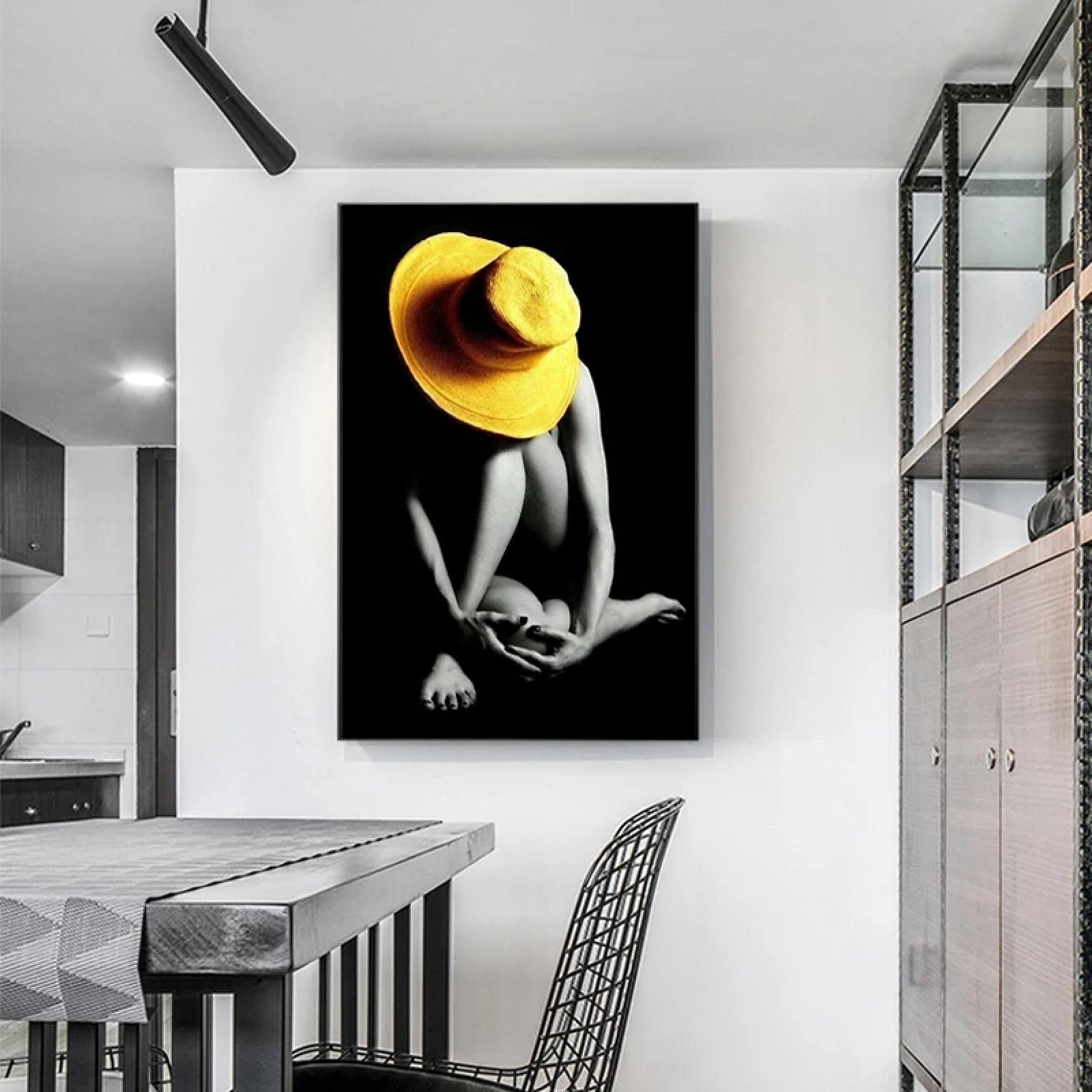 Tableau Toile 'Fille à La Veste Jaune' De Macke - Reproduction Encadrée - Fabriqué En Italie Sur Mesure