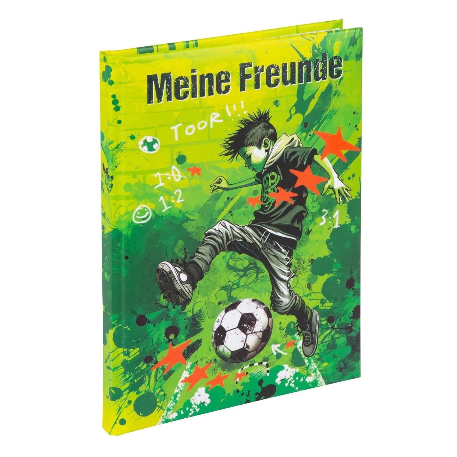 goldbuch 43 133 Friendship Book Stürmer, Friendship Book DIN A5 with 84 Illustrated Pages, for Nursery, Nurseries and Primary School, for Best Friends in School Time, Art Print Cover with Footballer      Office Product