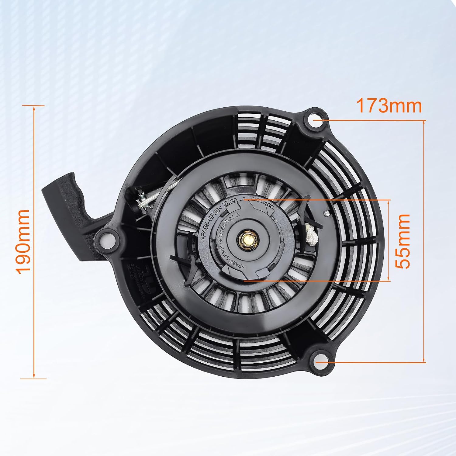 Hipa GCV160 Pull Start Recoil Starter Assembly Compatible with Honda GCV 160 GCV135 EN2000 HRU19 GC135 GC160 EN2000 Generator Engine Lawn Mower Replace 28400-Z0L-V20ZA 28400-Zl8-023ZA