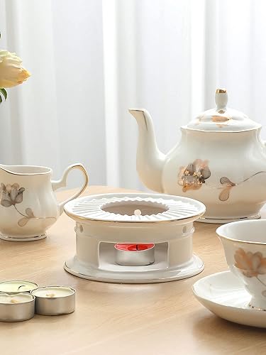 Miniatura 6 de Calentadores de tetera de cerámica, calentador de té de café y té con leche, set de té (con sostenedor de vela)