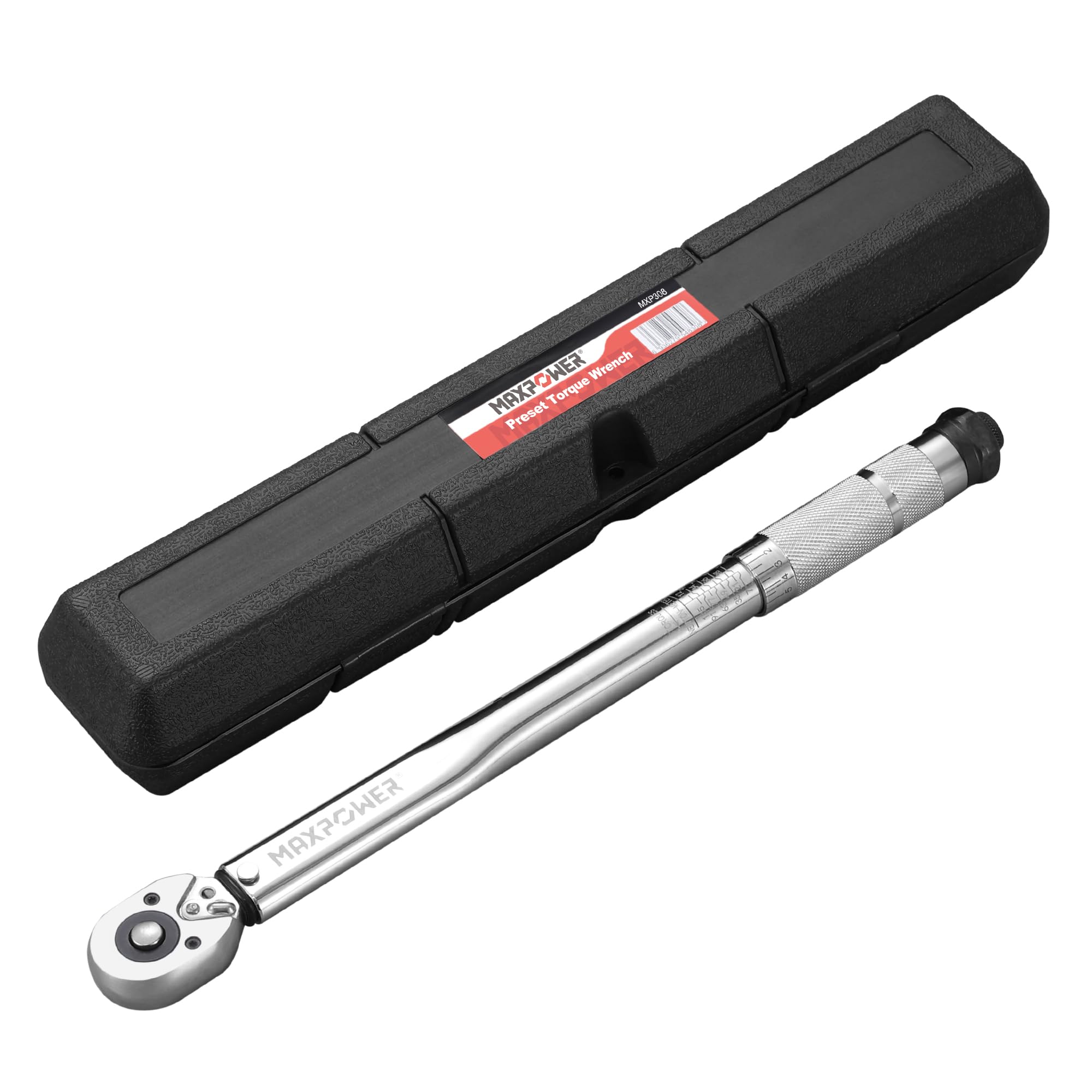 MAXPOWER Clé dynamométrique 3/8", plage de couple 7 à 112 Nm, précision ± 3 % (chromé)