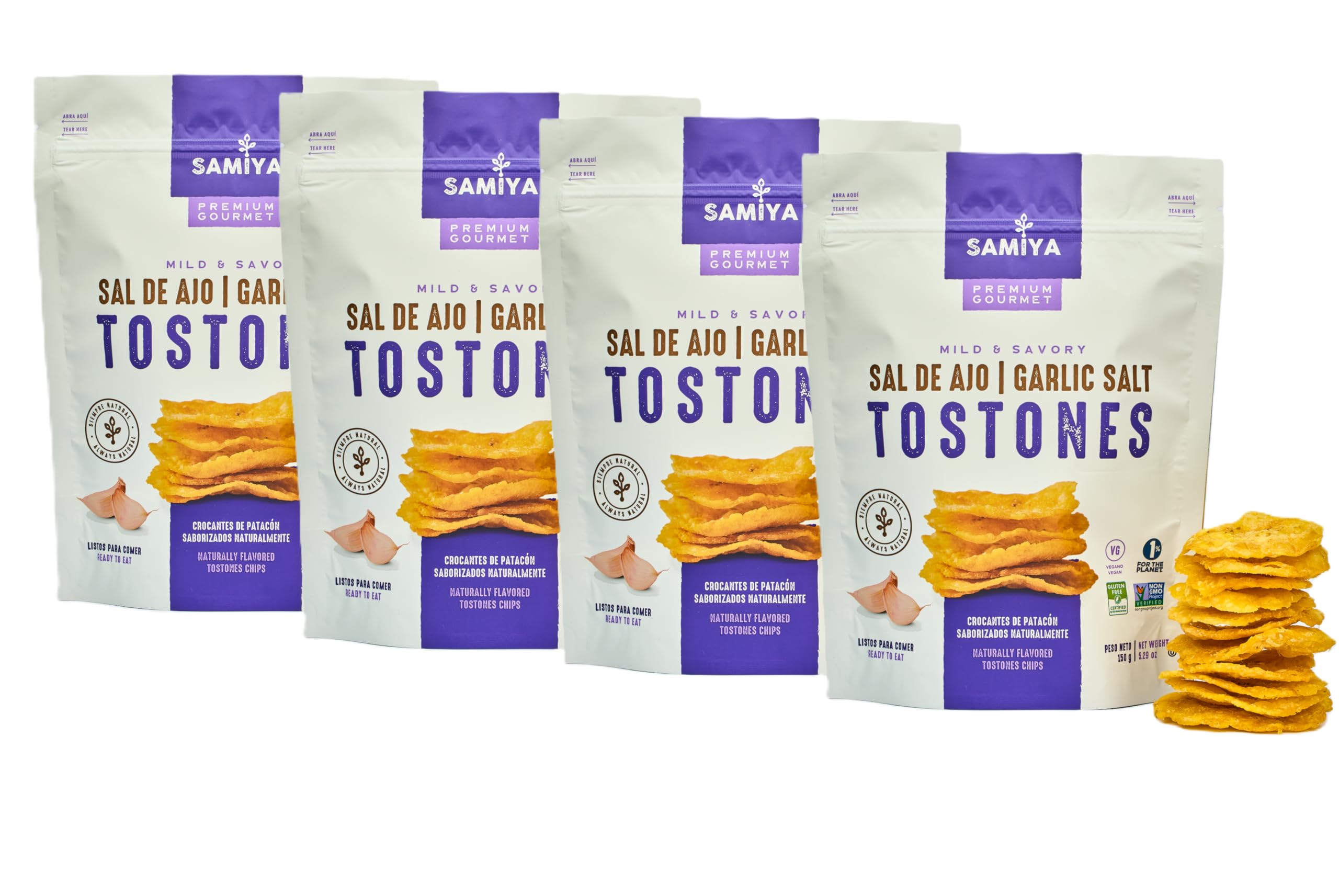Amazon.com: Samiya Plantain Chips | Garlic Salt | Crunchy Tostones