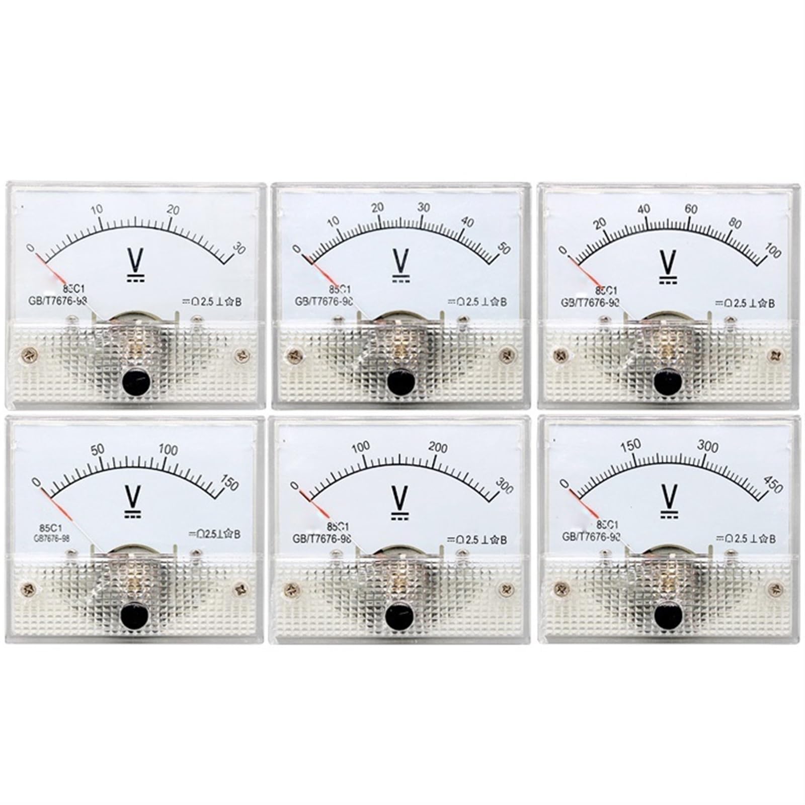 Voltmètre CC 50V analogique pointeur 85C1 taille 64x56mm - 6
