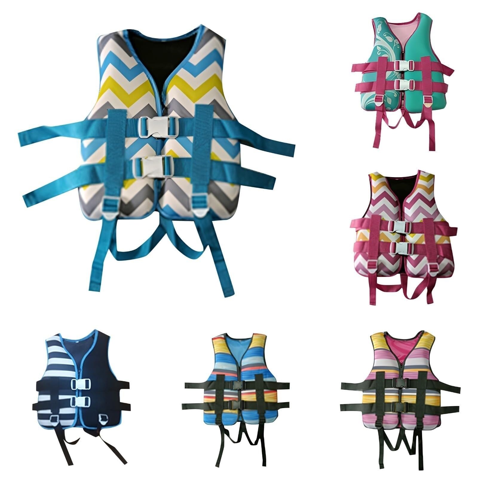 Schwimmweste for Kleinkinder mit Reißverschluss und Verstellbarem Gürtel, Schwimmweste for Kinder im Alter von 2–8 Jahren(B,S(5-8 Years))