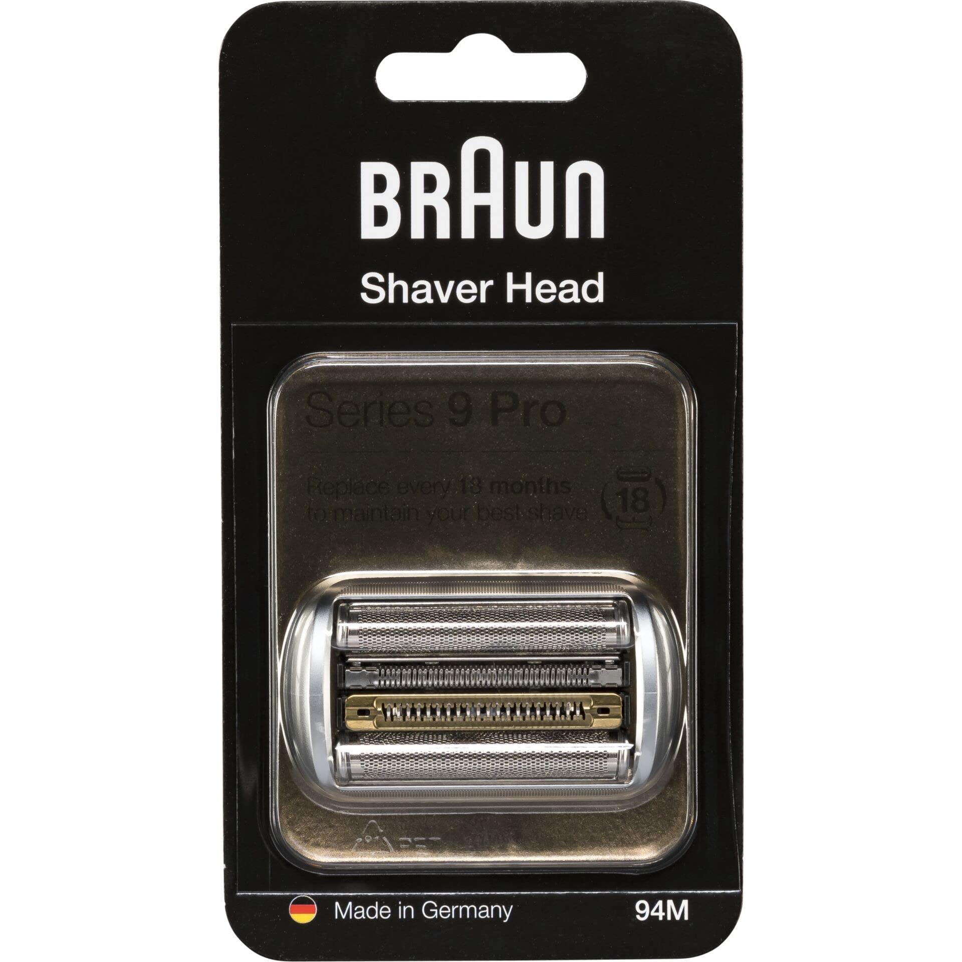 Braun Series 9 Pro Afeitadora Eléctrica Hombre Cabezal de Recambio 94 M Compatible con las Máquinas de Afeitar Barba Braun Series 9, Plata