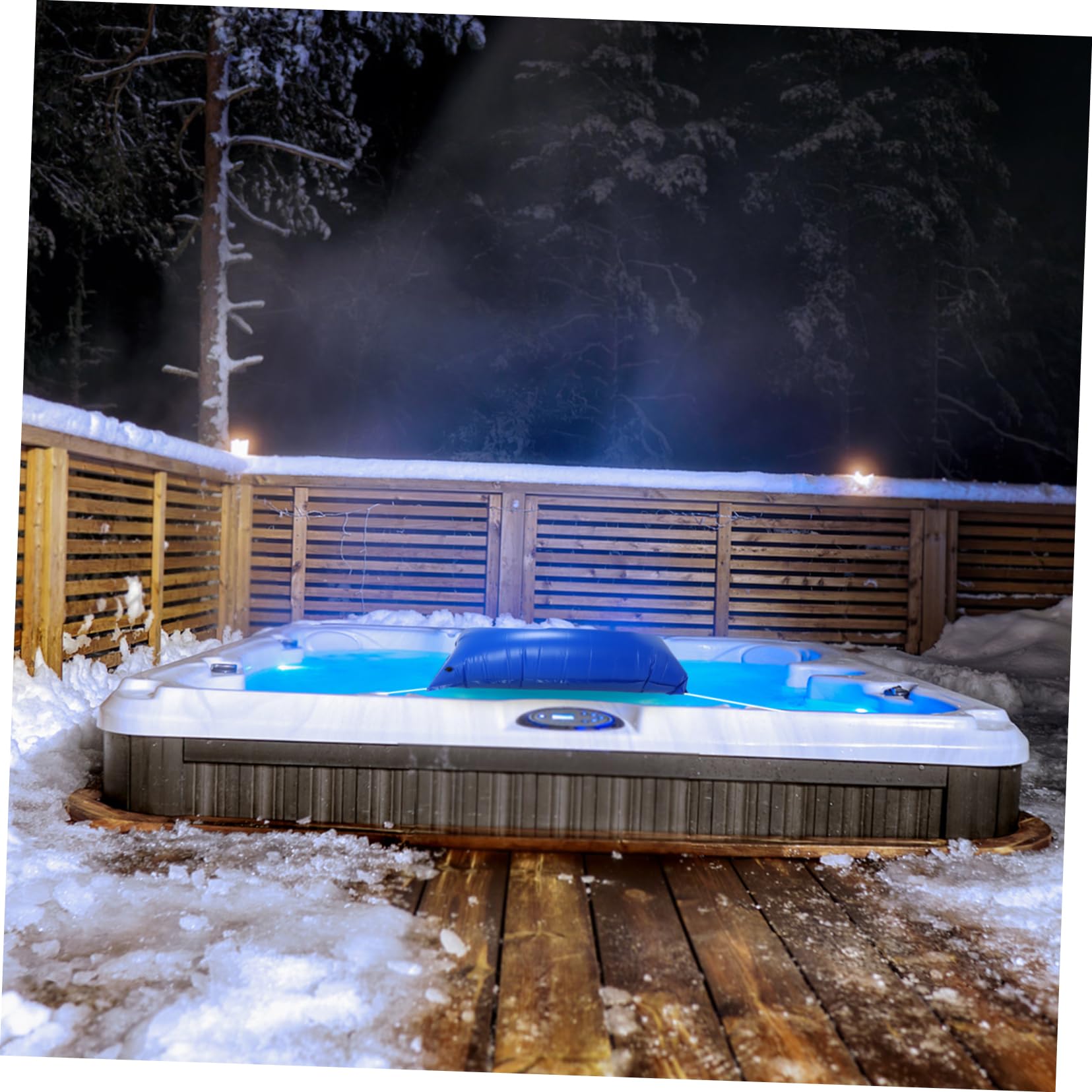 Kisangel Oreiller Gonflable en PVC Bleu pour Hivernage Piscine Hors Sol, Résistant Froid, Prévient Les Déchirures et Fuites d'eau Pendant la Saison Hivernale