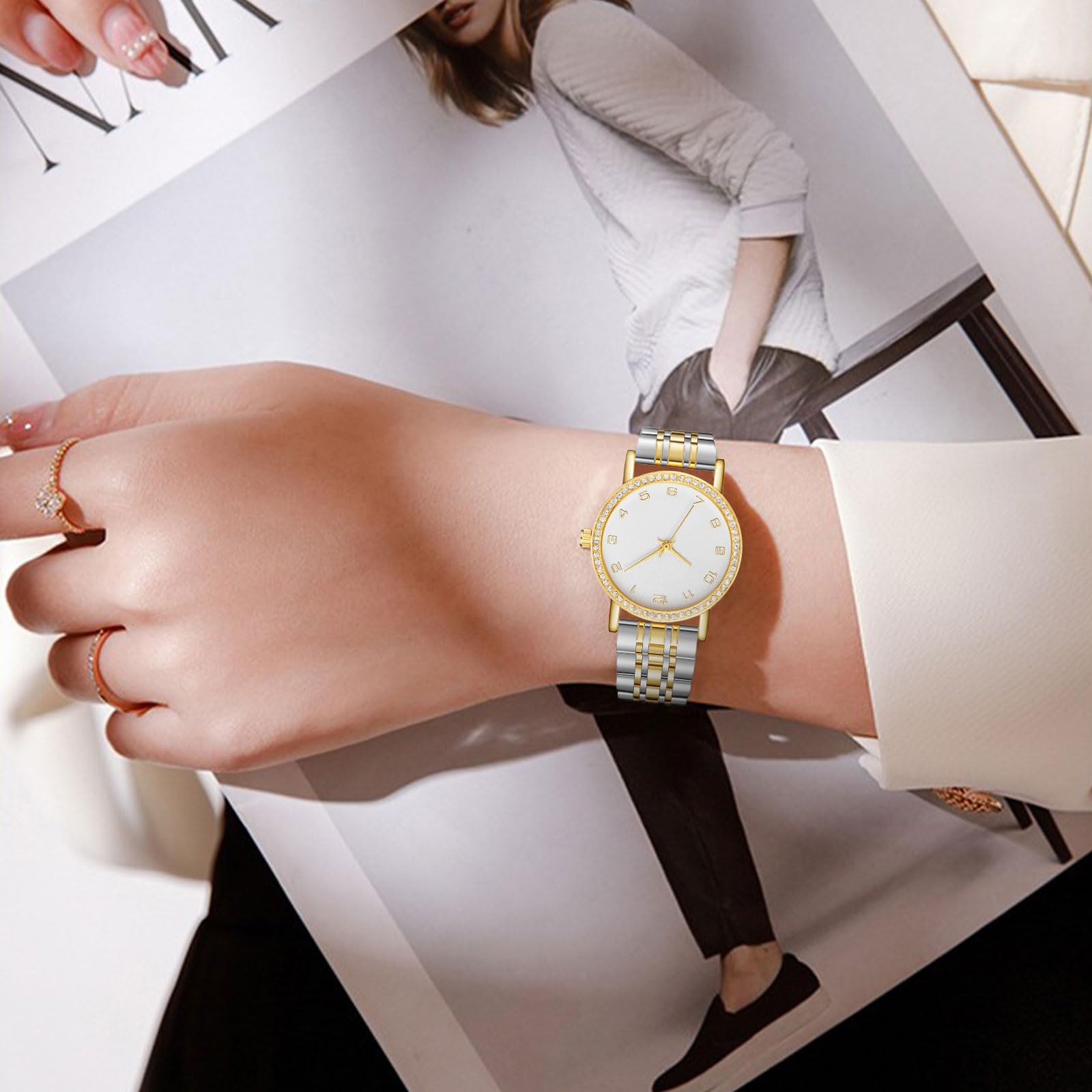 CIVO Montre Femme Acier Inoxydable Analogique Montre Bracelet Femme Quartz Etanche, Mode Cadeau Femme