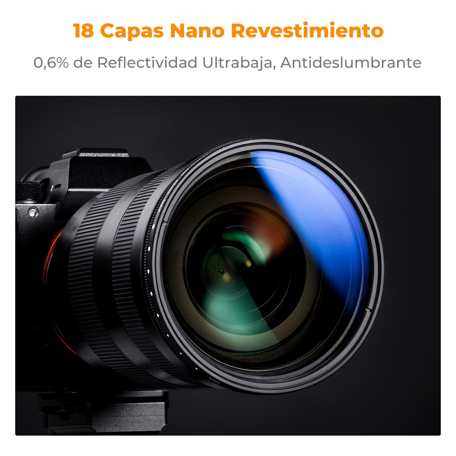 K&F CONCEPT Nano-Klear 72mm ND2-2000 (1-11 Stops) Variable Filtro, Filtro Densidad Neutral de Vidrio óptico 18 Capas Nano-Revestimiento con 3 Paños de Limpieza