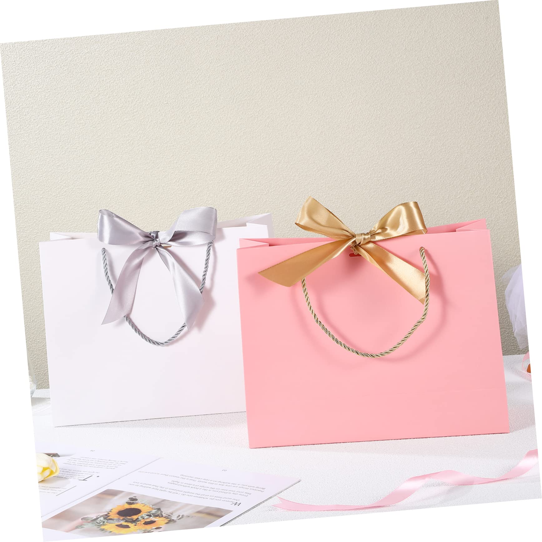 GALPADA 10stücke Papiergeschenktüten mit Henkeln Geschenkverpackungstüten mit Schleifen Kleine und Große Geschenktüten für Partys Hochzeiten Geburtstage und Feiertage