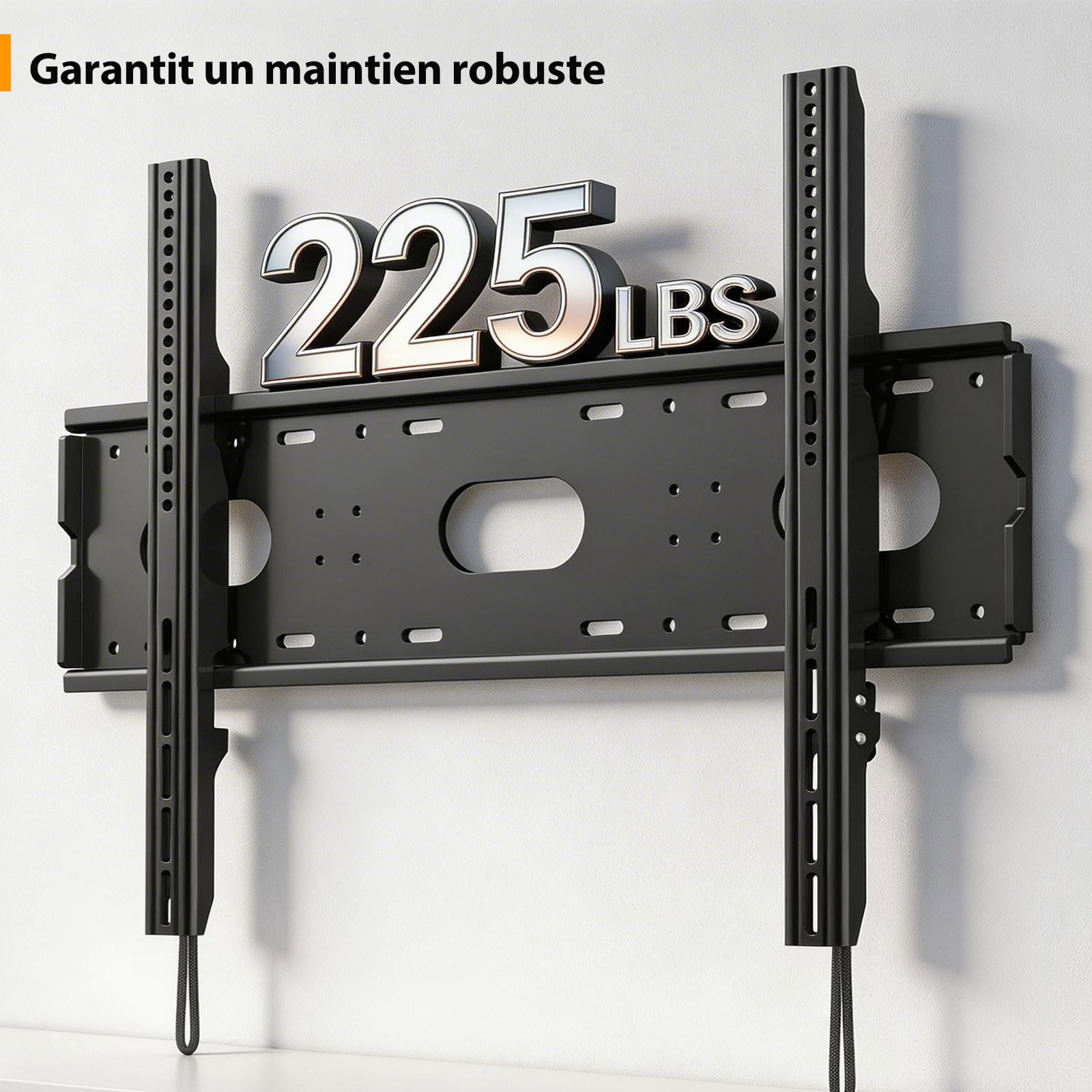 Support Mural TV Fixe Extra Plat pour Écrans 42-90 Pouces ecran,Fixation Murale Tele Grande Taille Lourde Compatible VESA 200x200-700x500mm,accroche Television Mural Charge 100 kg