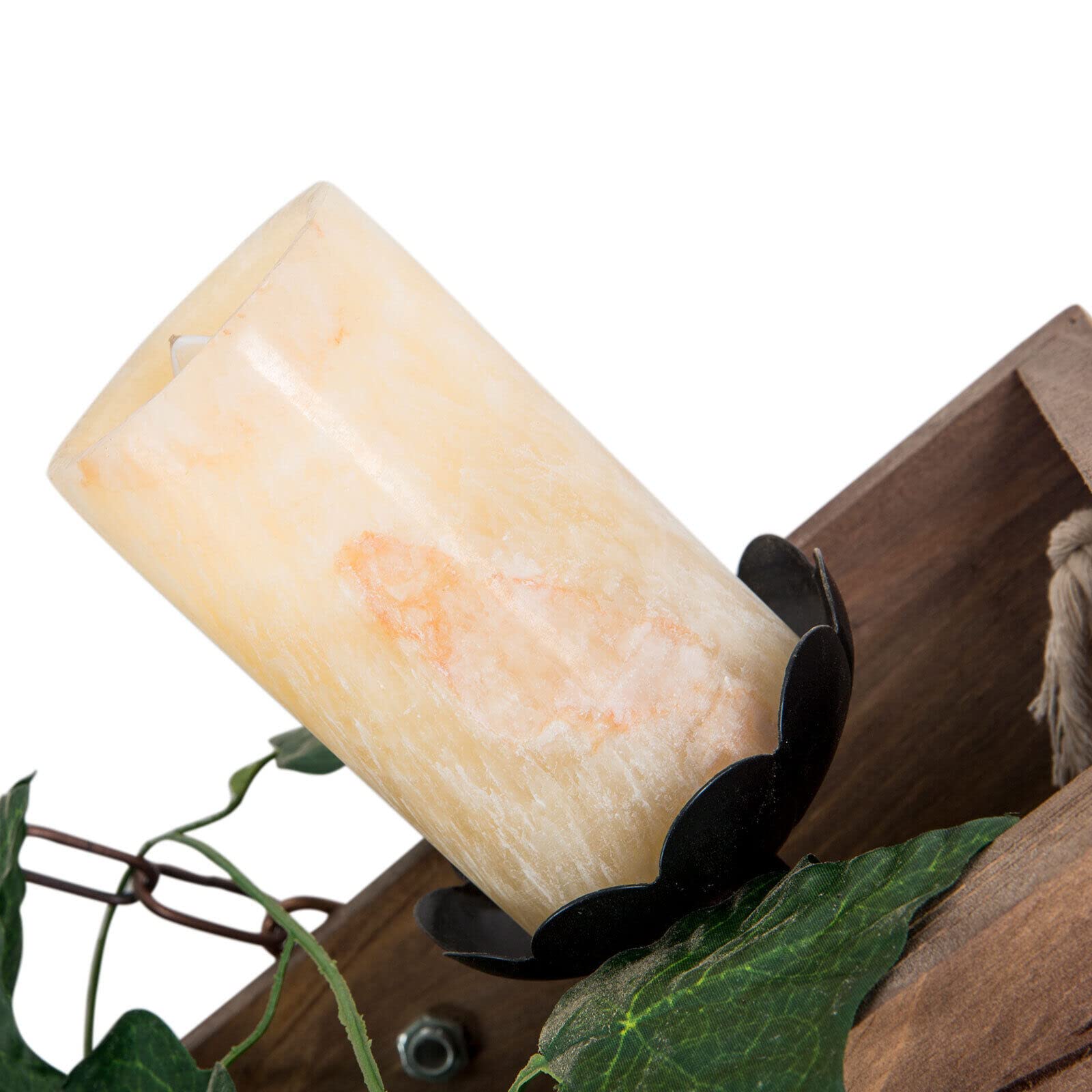 Holz Retro Pendelleuchte Rustikale Kronleuchter 39.3" Holzbalken Hängeleuchte Holz Hängelampe 4-Licht für Esszimmer Schlafzimmer