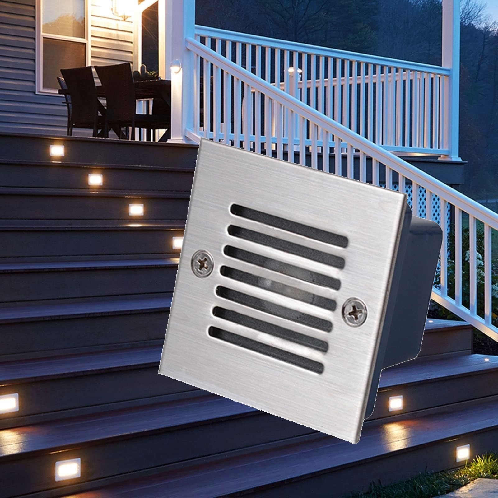 YUANCHUTOP Square Floor Embedded Landscape Light - Outdoor LED Spotlight, Courtyard Lawn Underground Lights, AC220V, IP65 Waterproof for Patio Deck(Warm White,4W(220v))